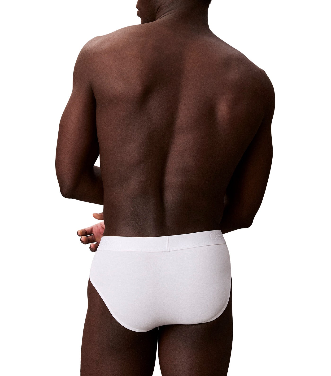 CK Black Cotton Stretch Hip Briefs White