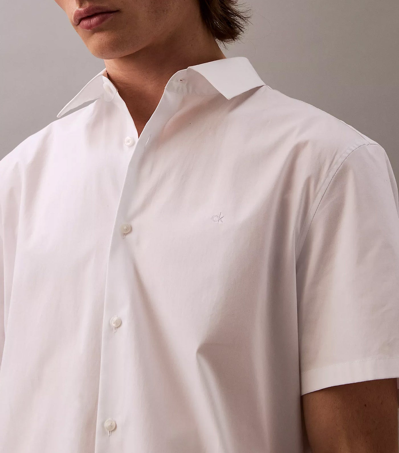 Calvin Klein Jeans Cotton Stretch Slim Button-Down Shirt Brilliant White