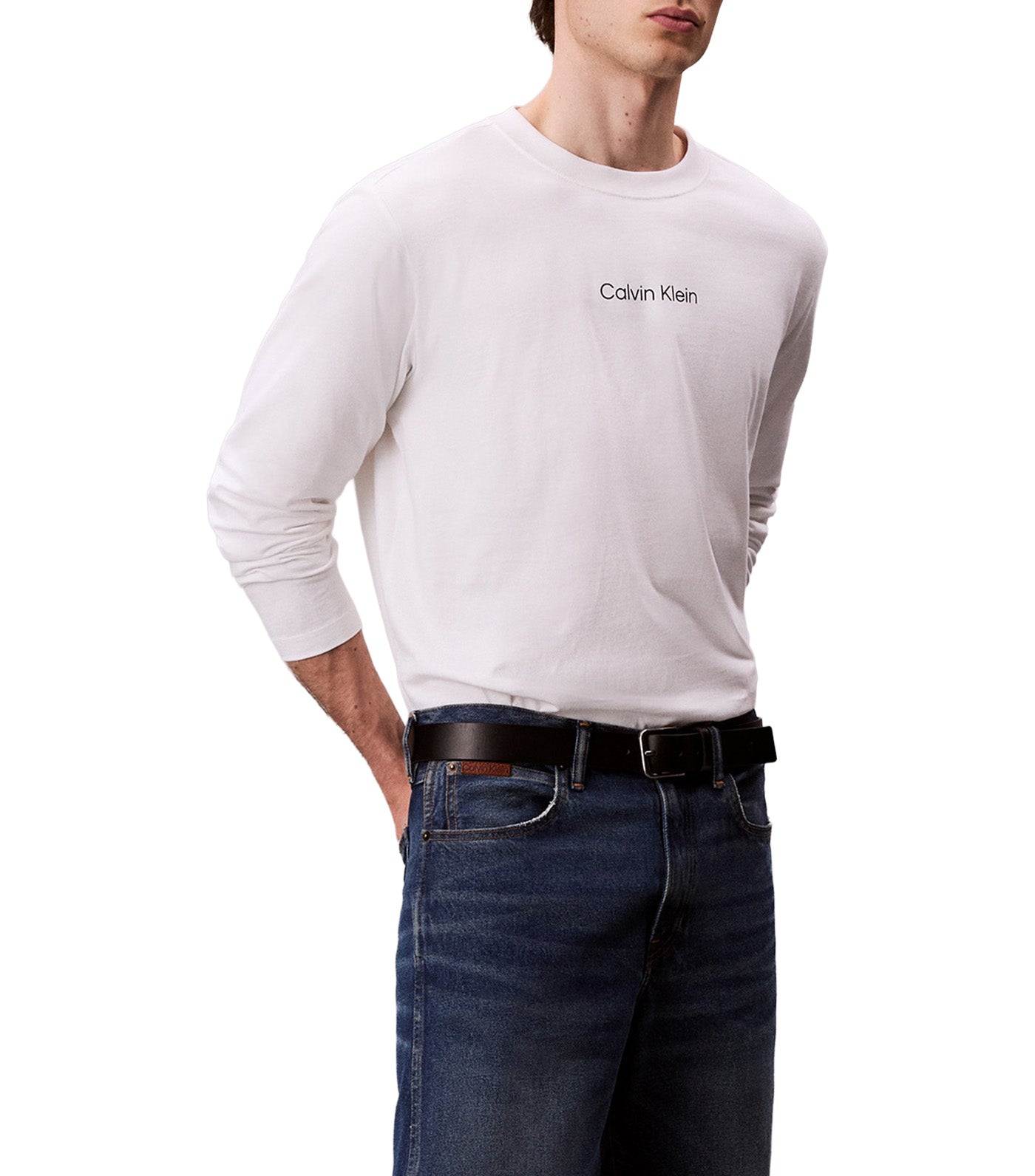 Long Sleeve Relaxed Standard Logo T-Shirt Bright White