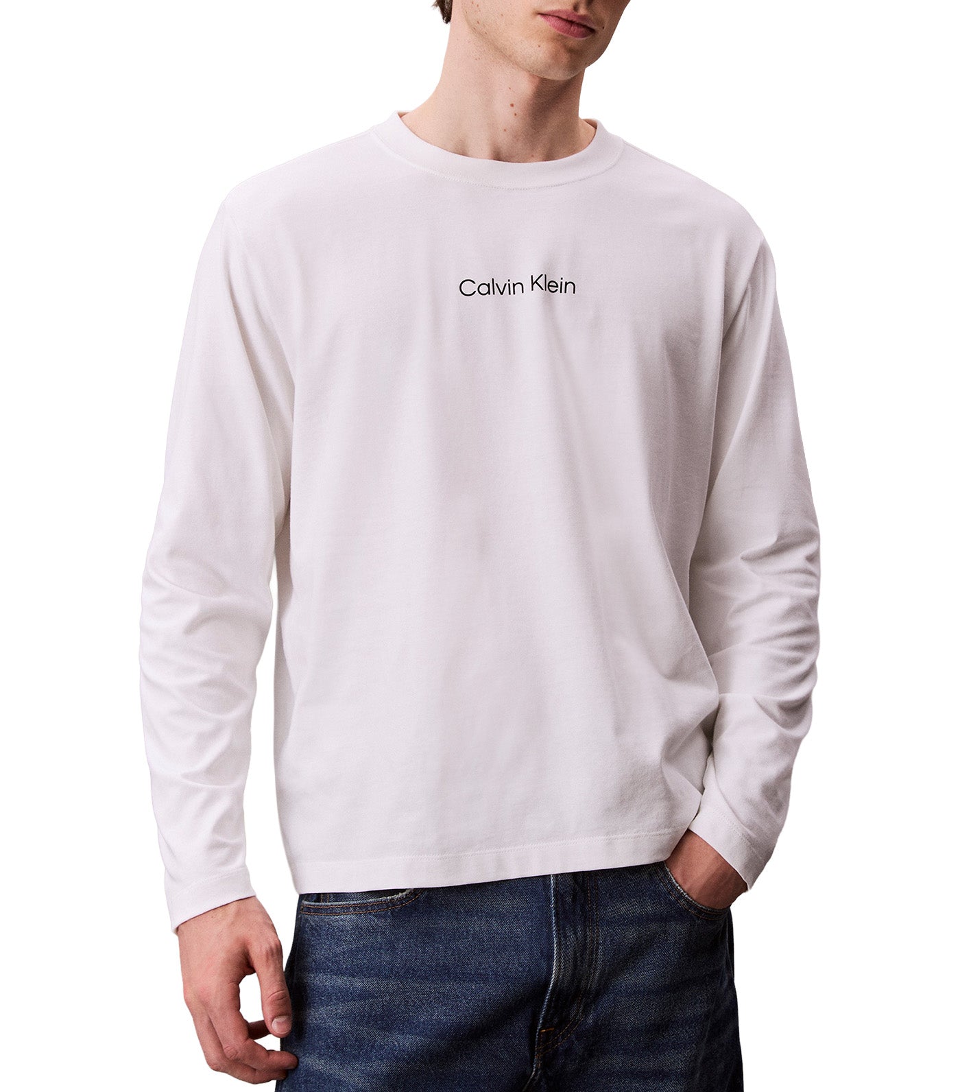 Long Sleeve Relaxed Standard Logo T-Shirt Bright White