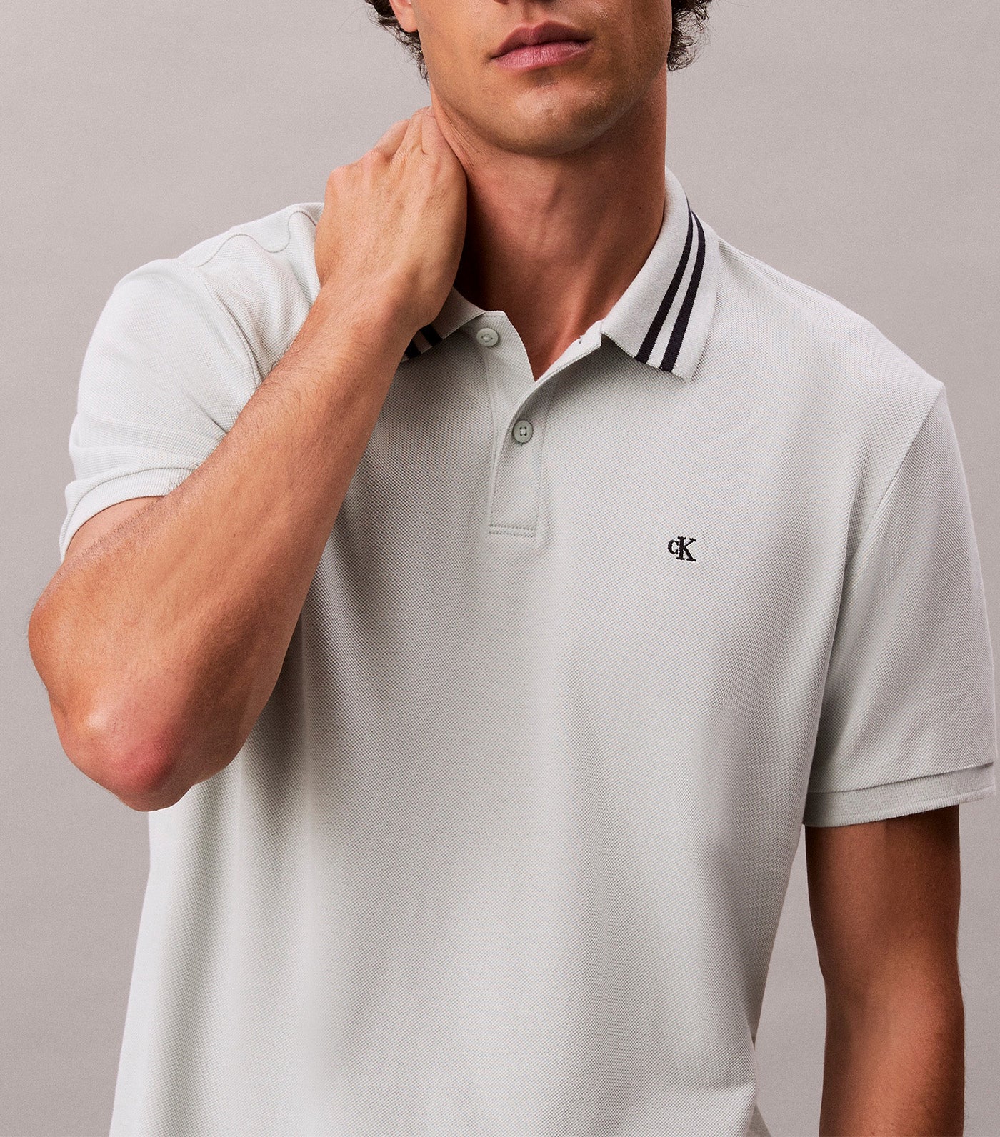 Monogram Pique Tipped Classic Polo Shirt