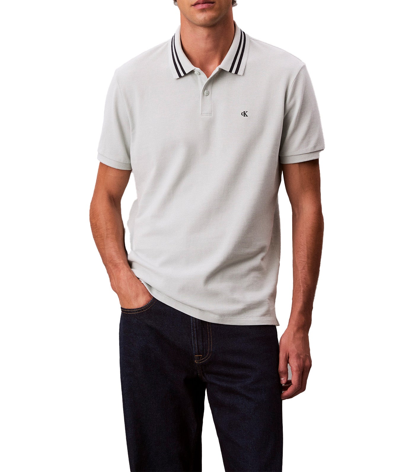 Monogram Pique Tipped Classic Polo Shirt