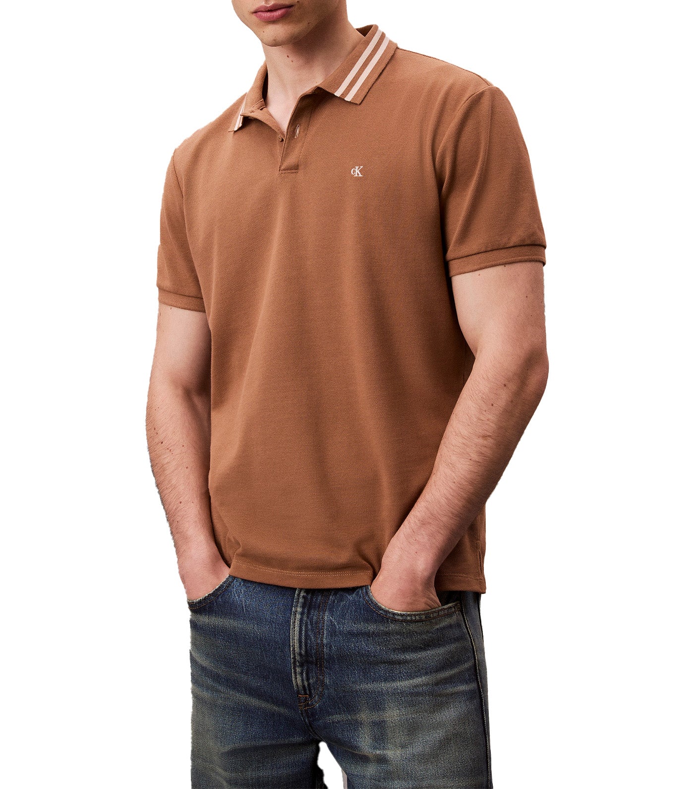 Monogram Pique Tipped Classic Polo Shirt