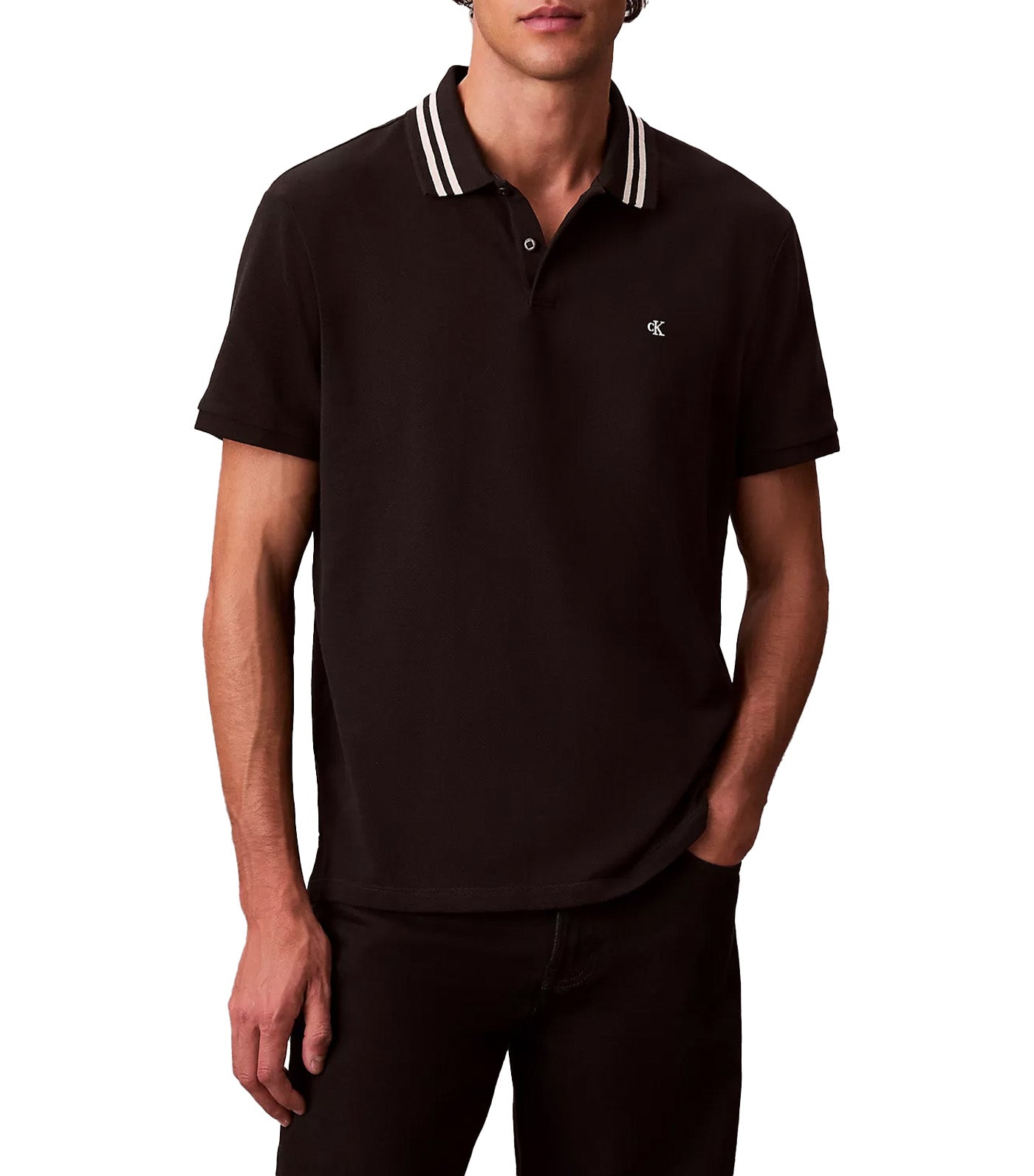 Monogram Logo Pique Tipped Classic Polo Shirt