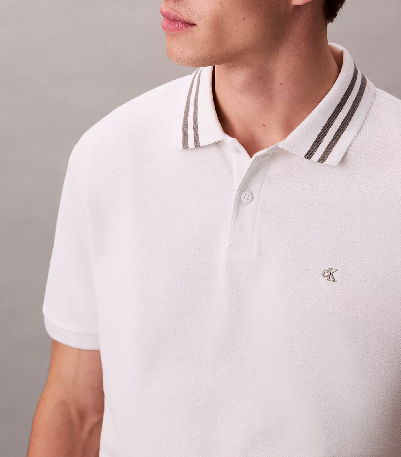 Monogram Logo Pique Tipped Classic Polo Shirt