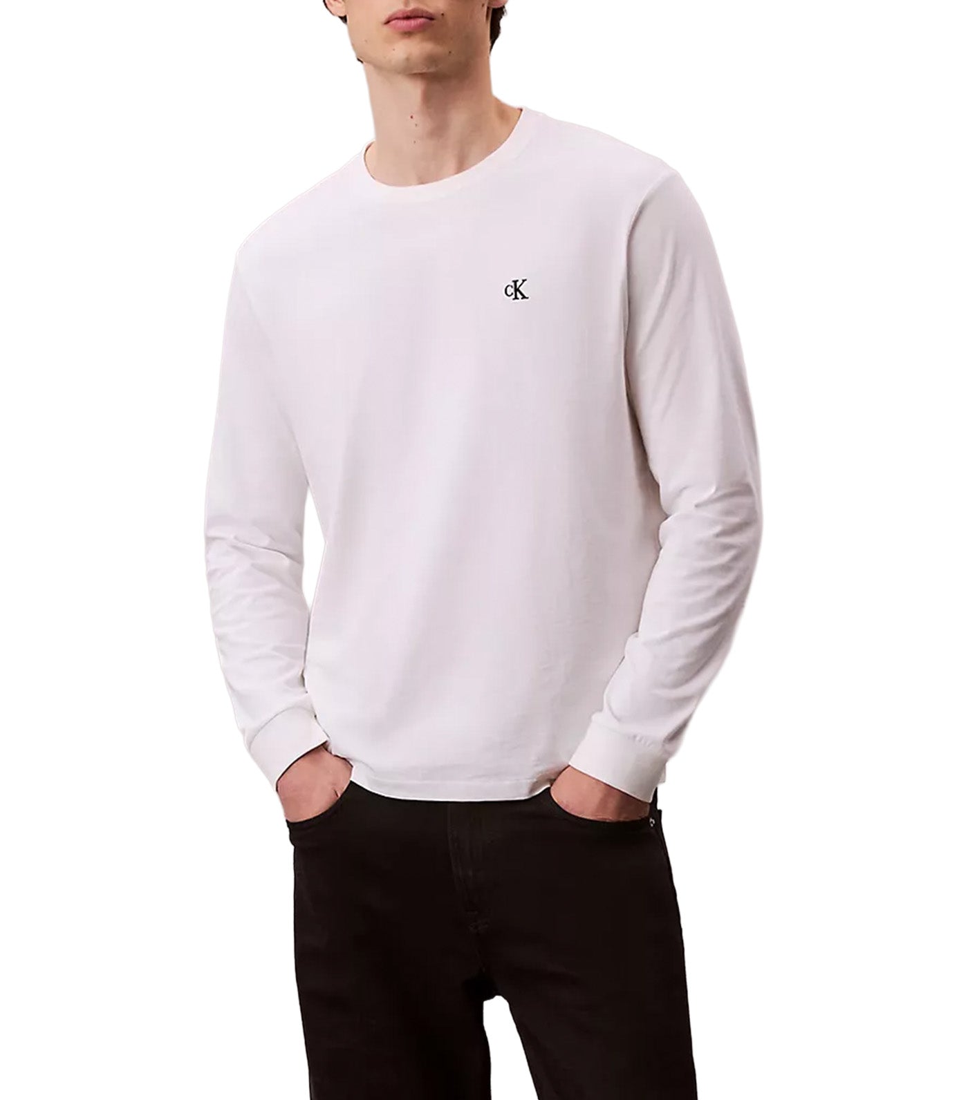 Long Sleeve Easy Monogram T-Shirt Bright White