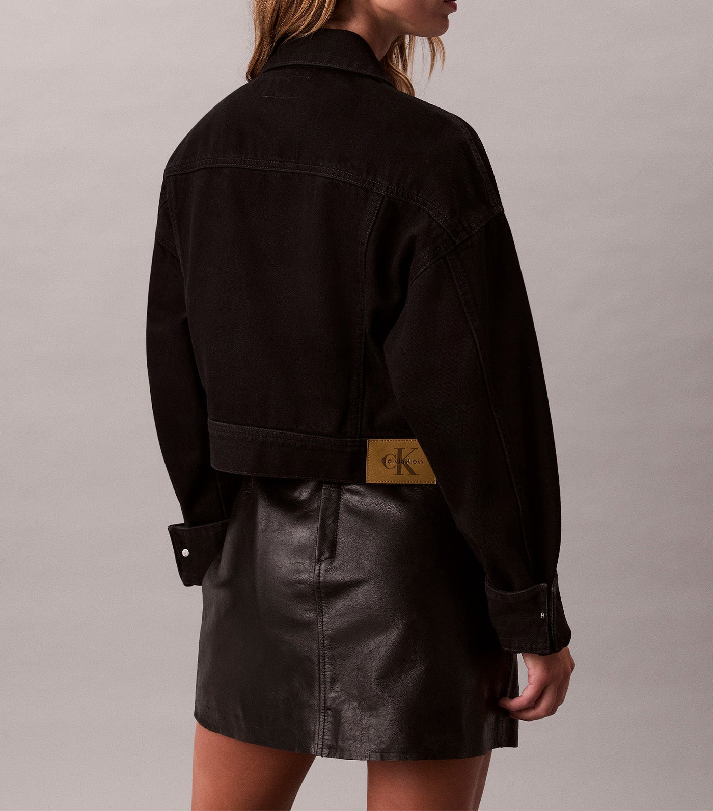 Cropped Zip Up Denim Jacket