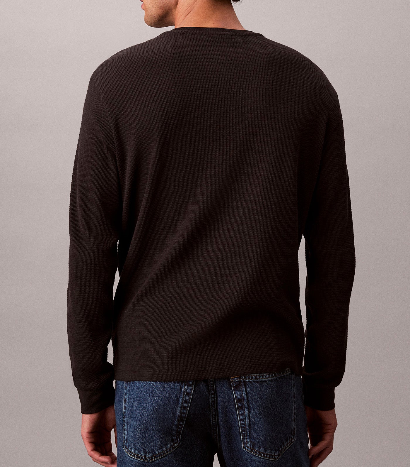 Calvin Klein Jeans Long Sleeve Waffle T-Shirt Black