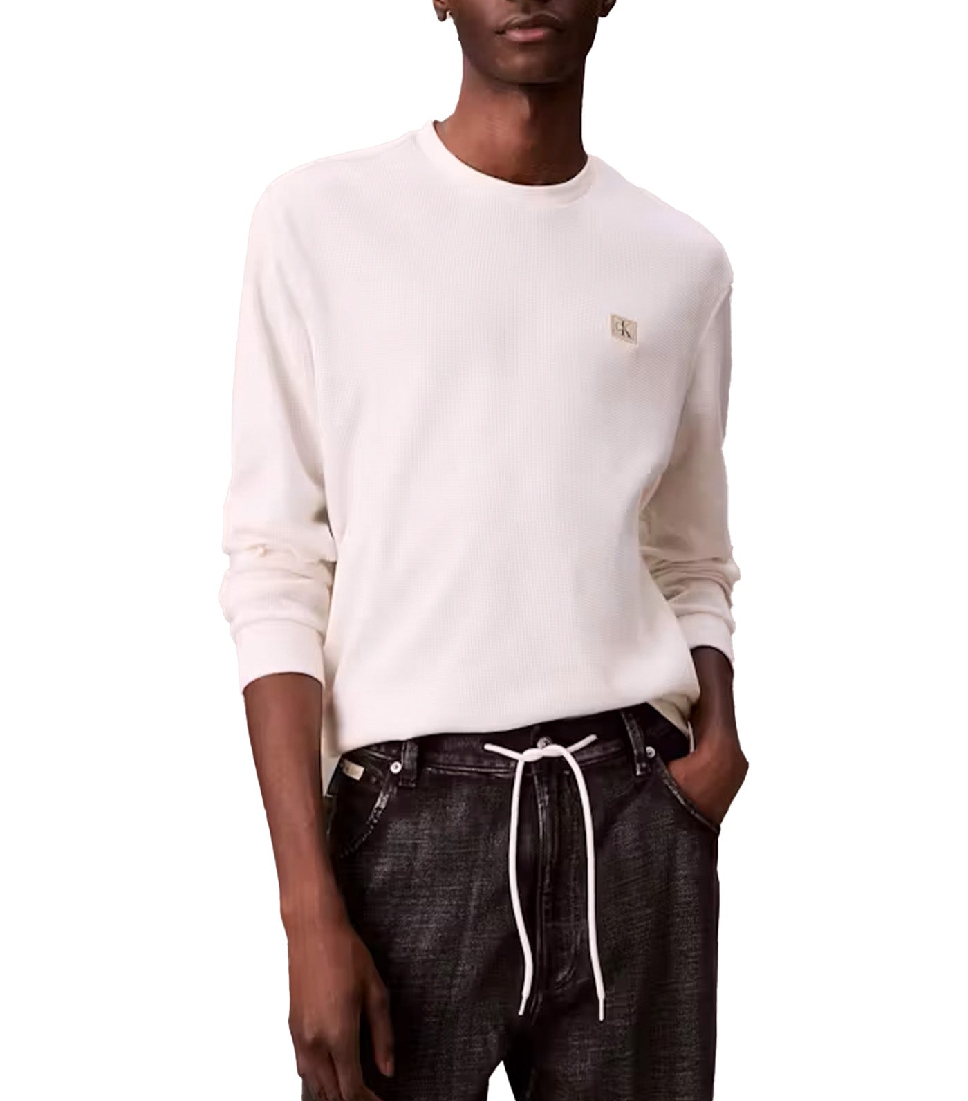 Calvin Klein Jeans Long Sleeve Waffle T-Shirt Tofu