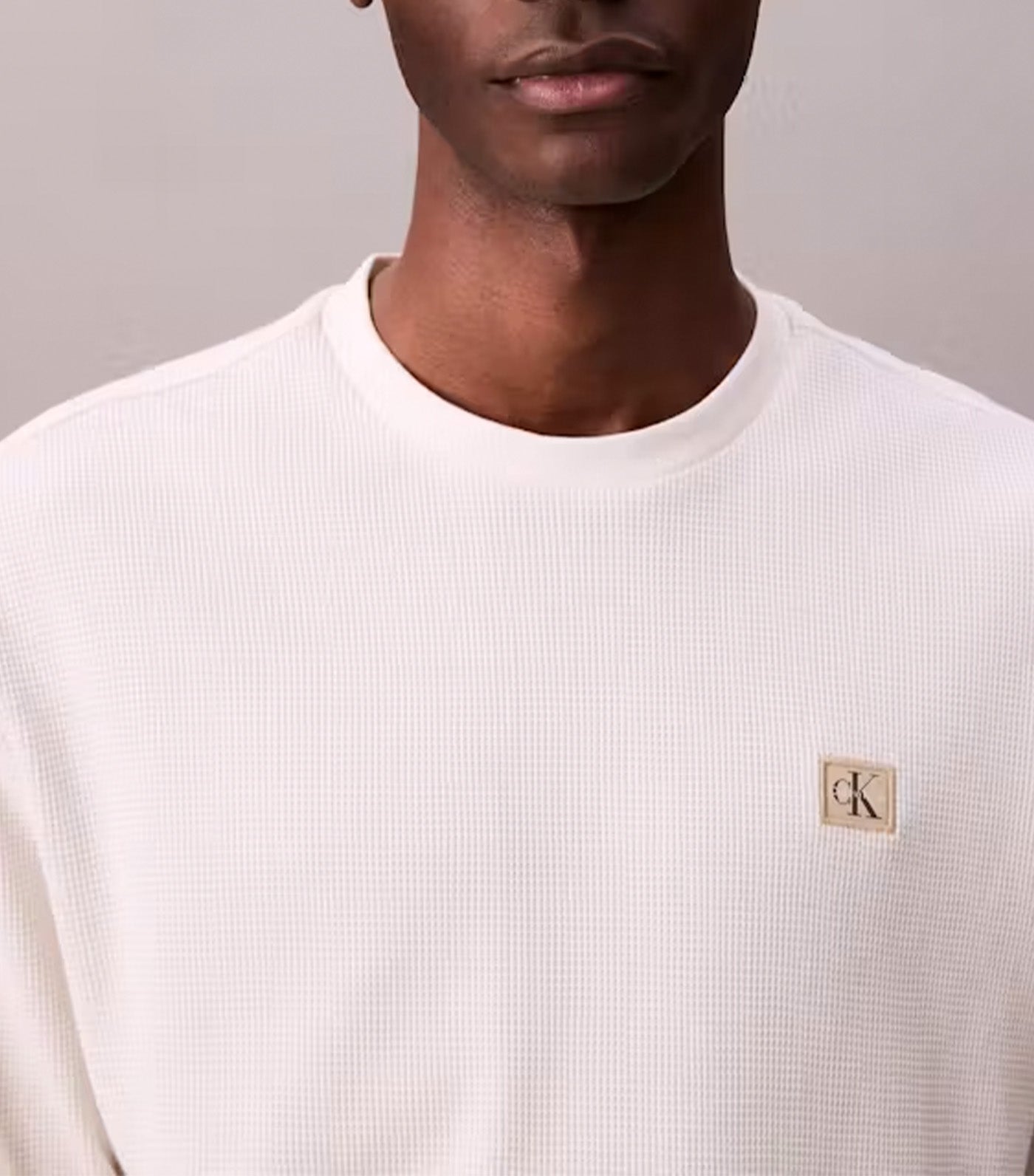 Calvin Klein Jeans Long Sleeve Waffle T-Shirt Tofu