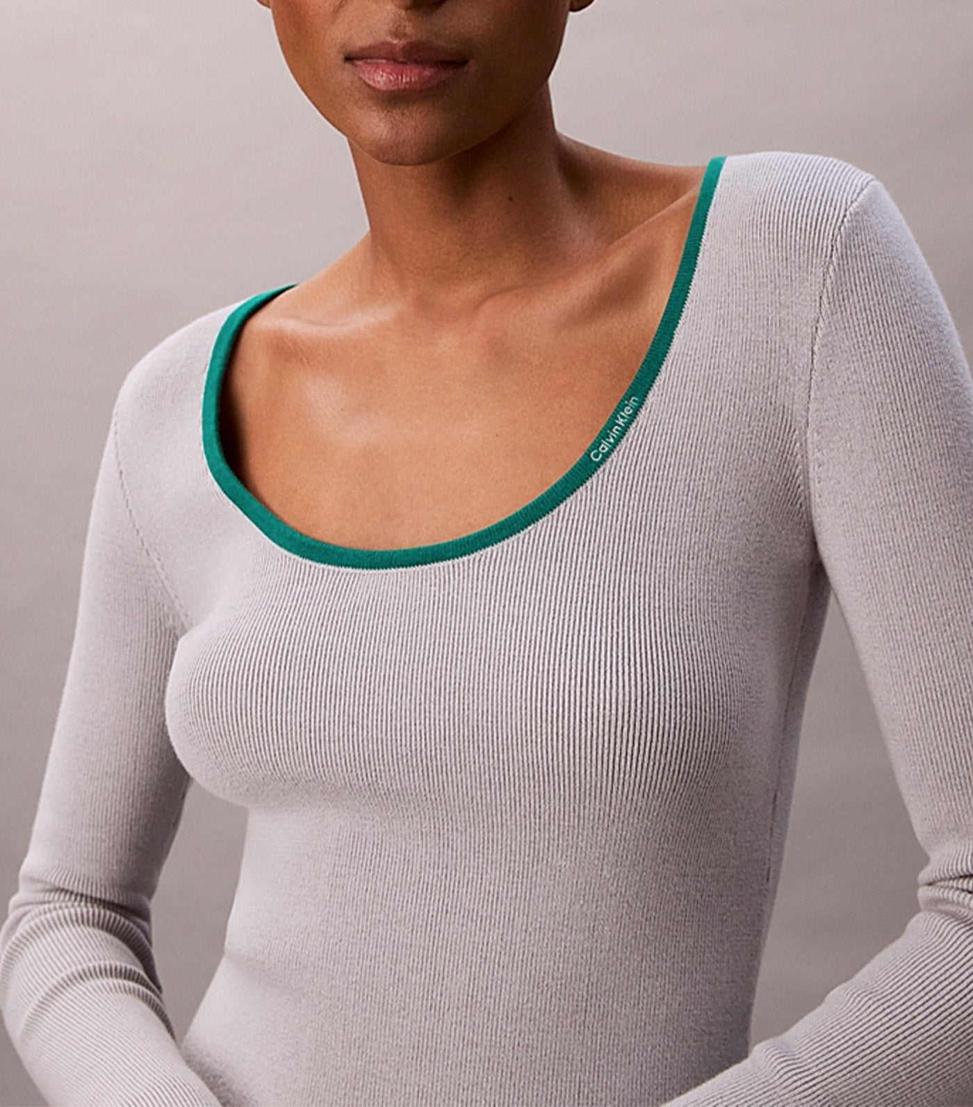 Long Sleeve Color Blocked Cotton Sweater Islander