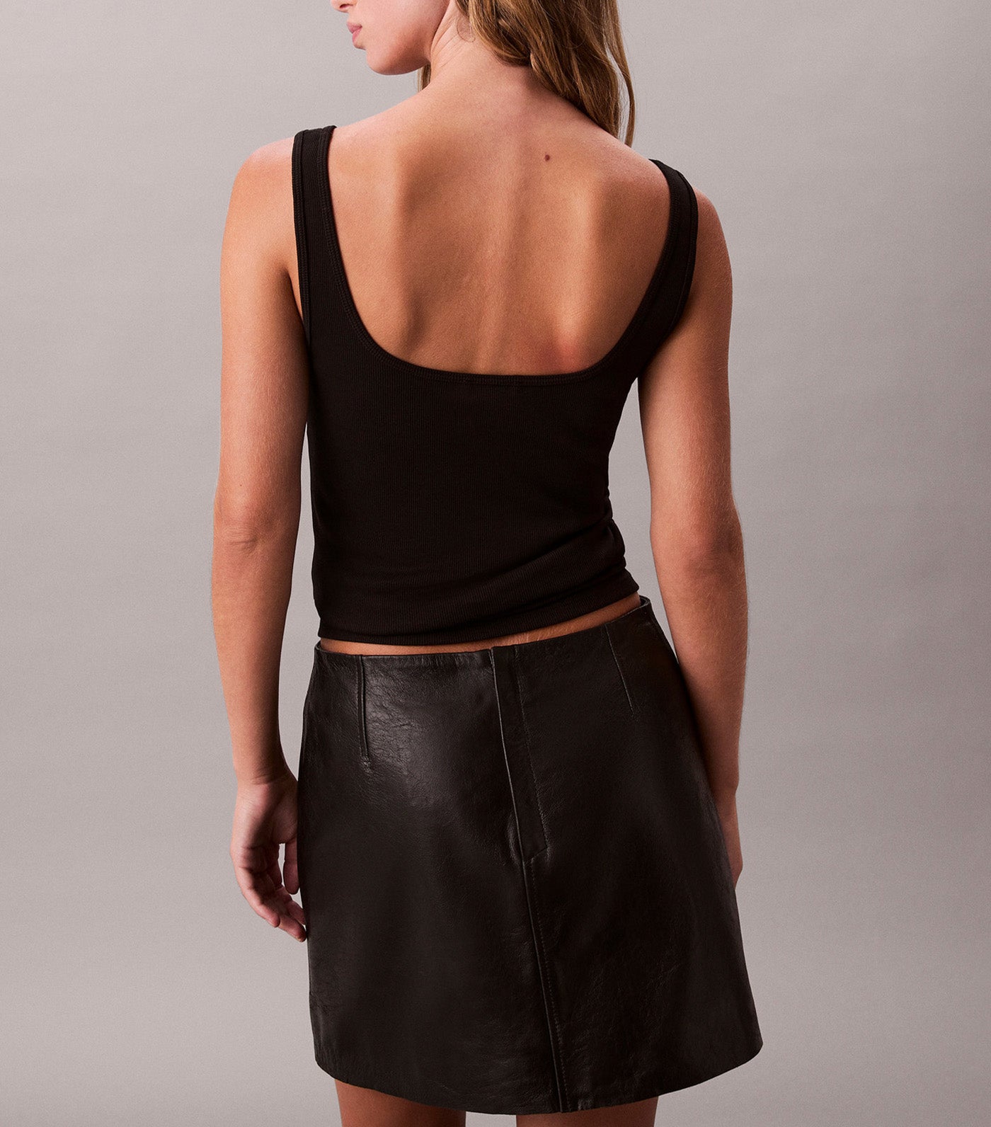 Ribbed Monogram Logo Tank Top