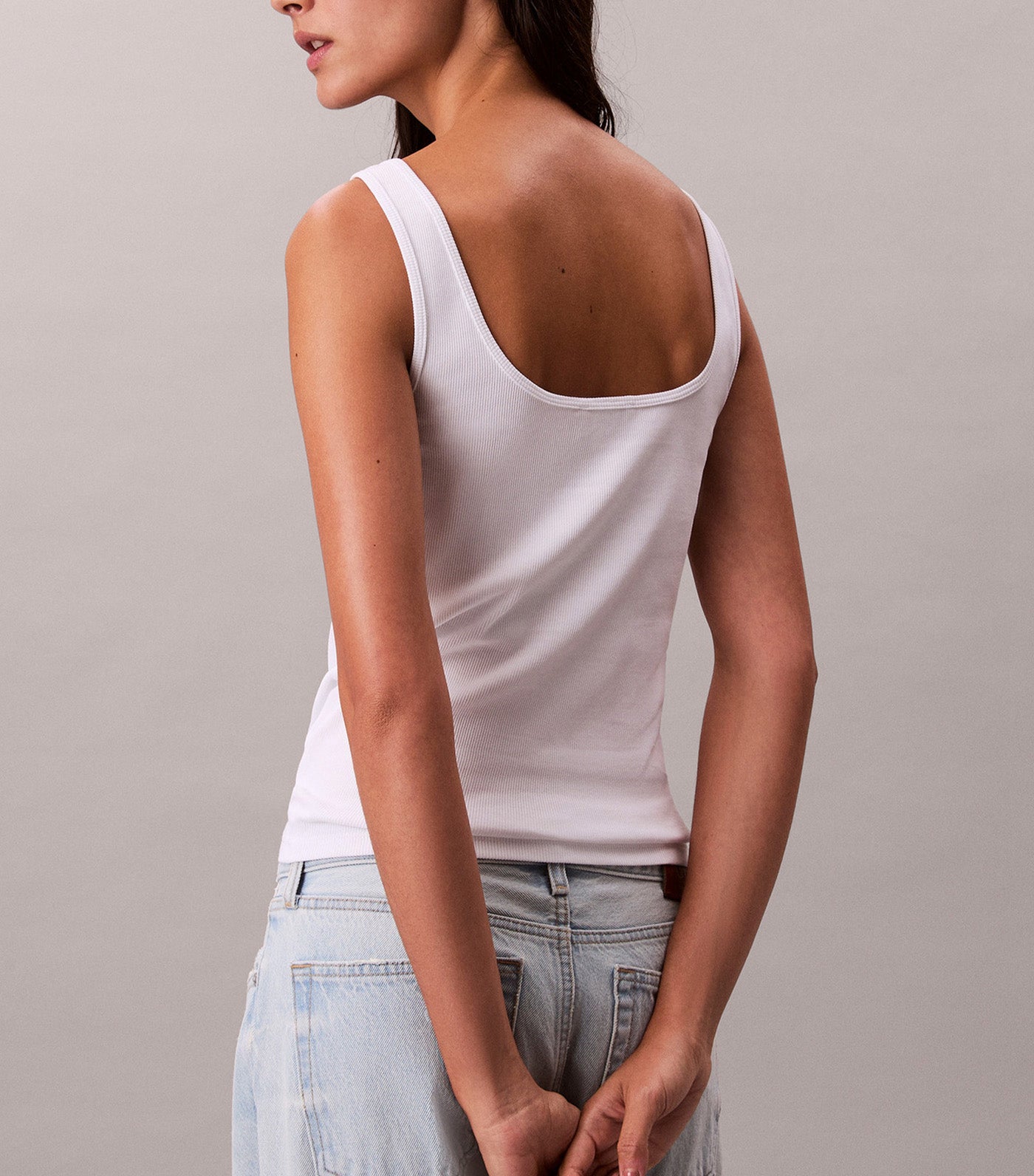 Ribbed Monogram Logo Tank Top