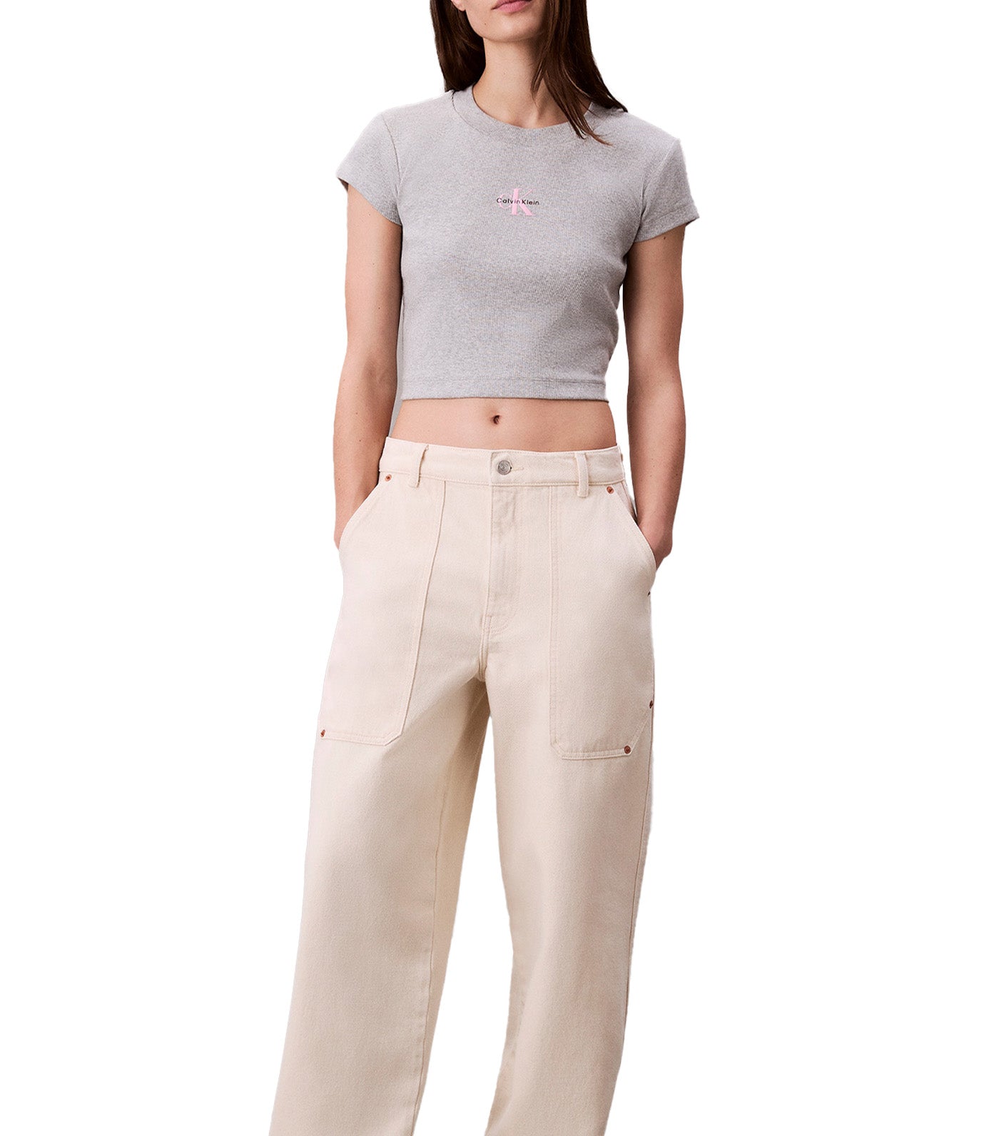 Monogram Logo Ribbed Baby Tee