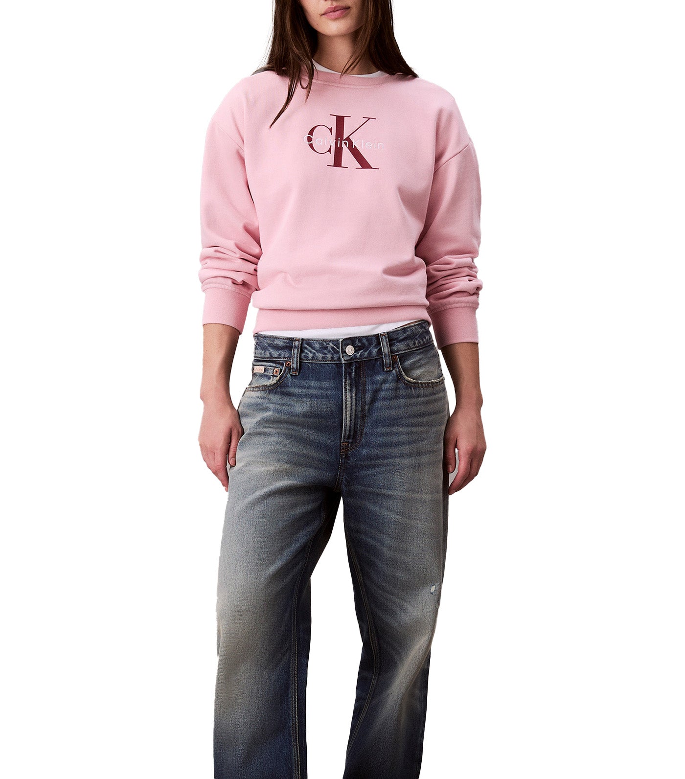 Cropped Monogram Sweatshirt Pink Nectar