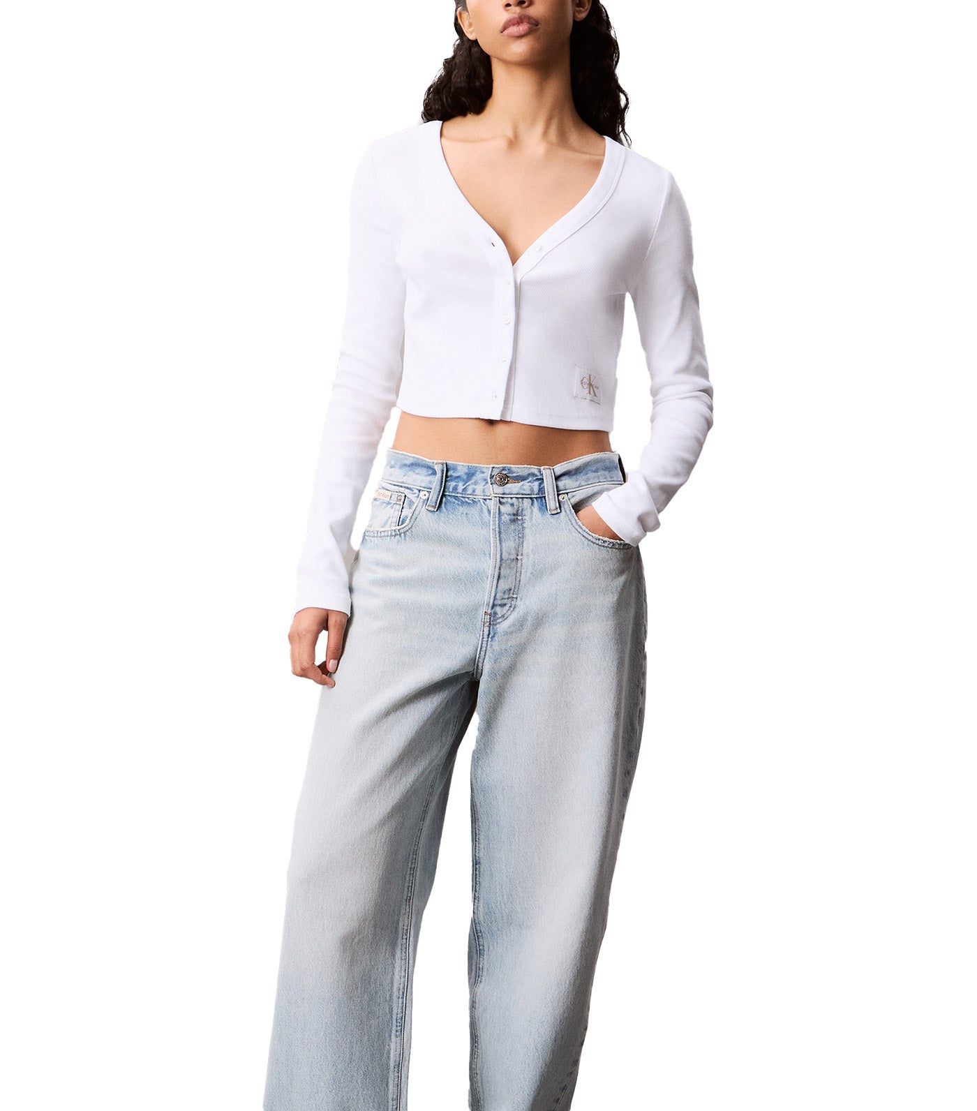 Cropped Ribbed Cotton Cardigan