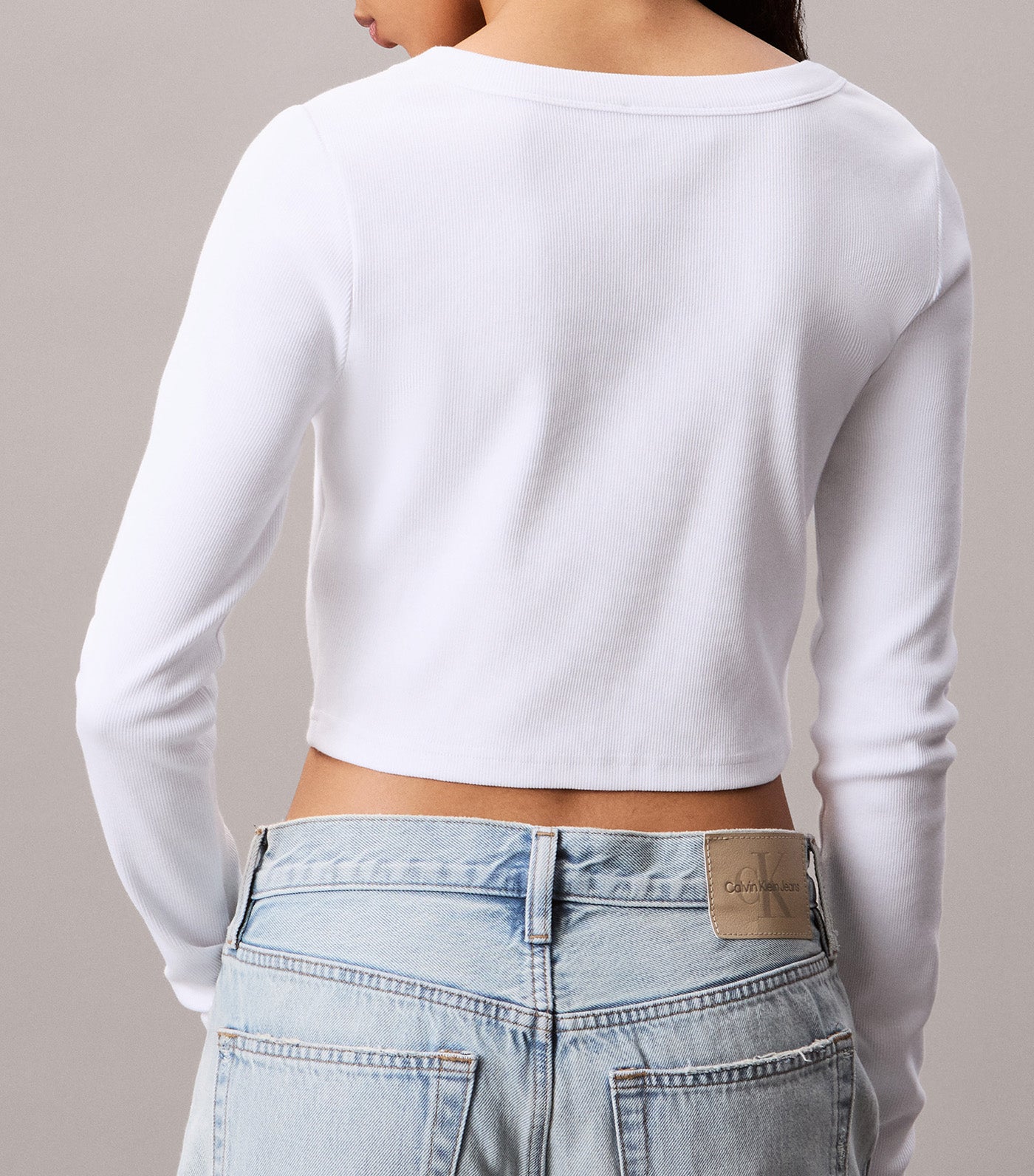 Cropped Ribbed Cotton Cardigan