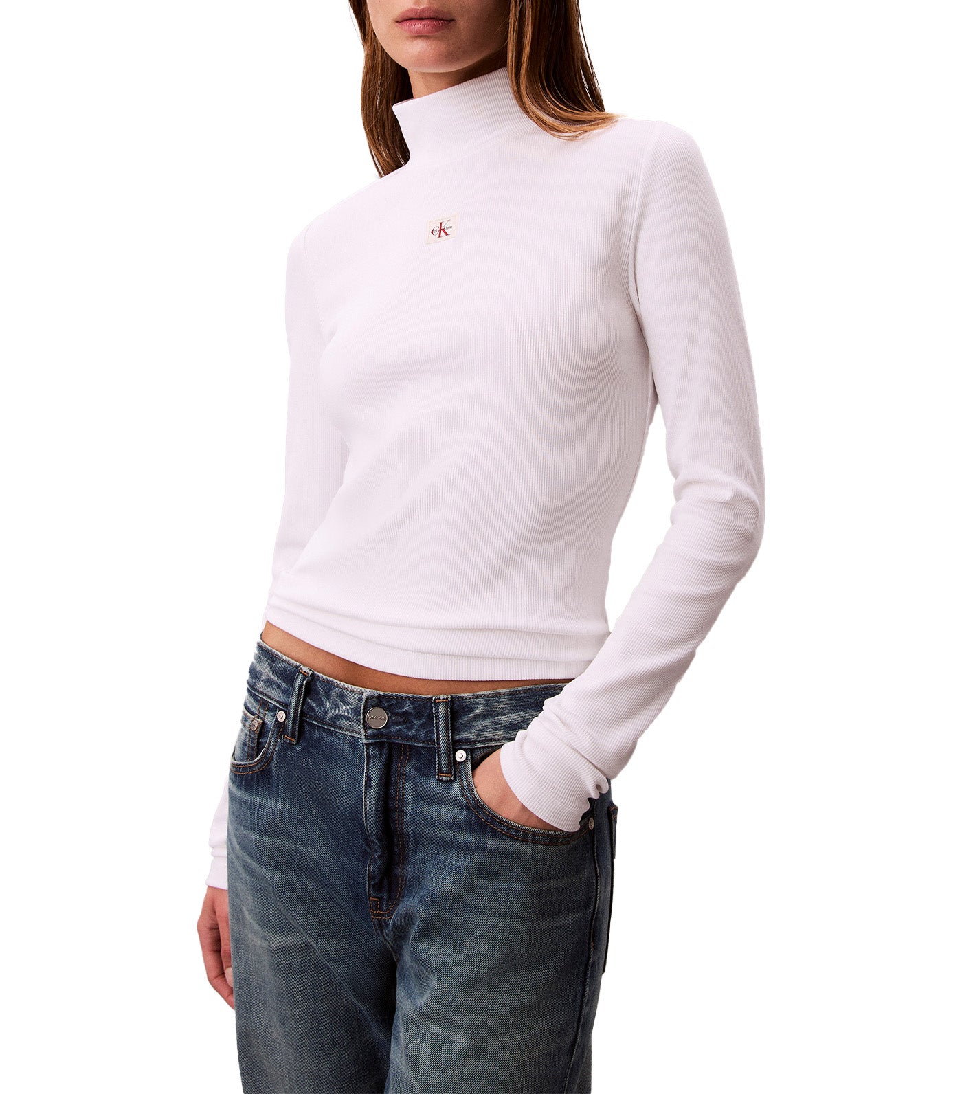 Ribbed Cotton Turtleneck Top