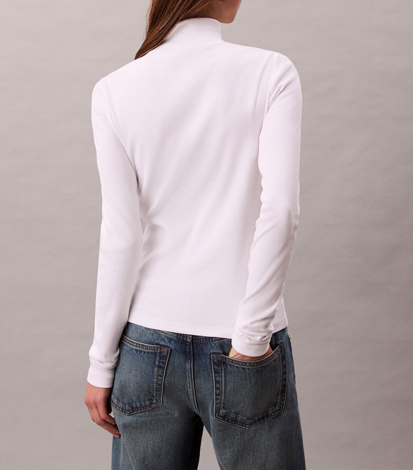 Ribbed Cotton Turtleneck Top