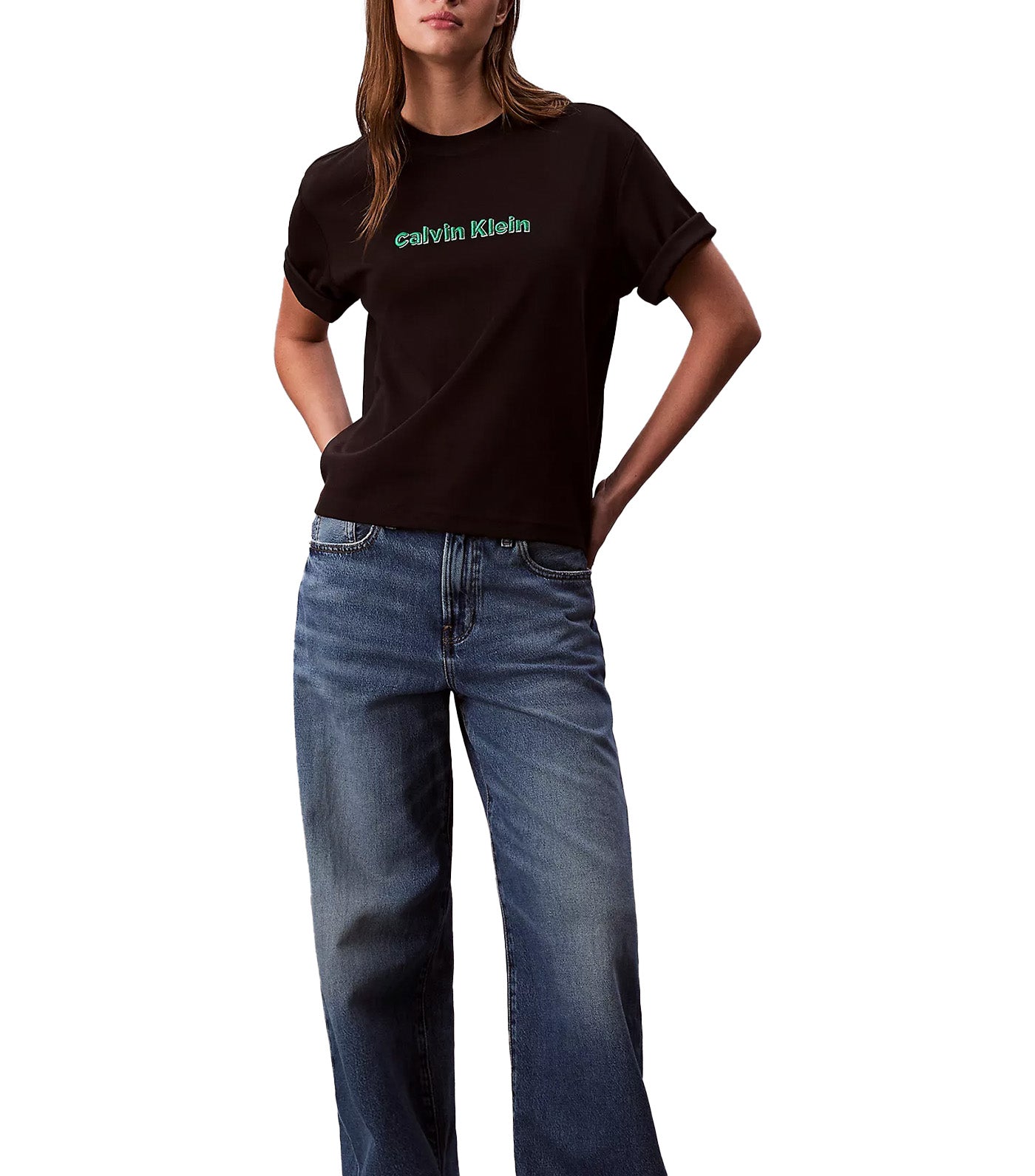 Short Sleeve Embroidered Logo Graphic T-Shirt