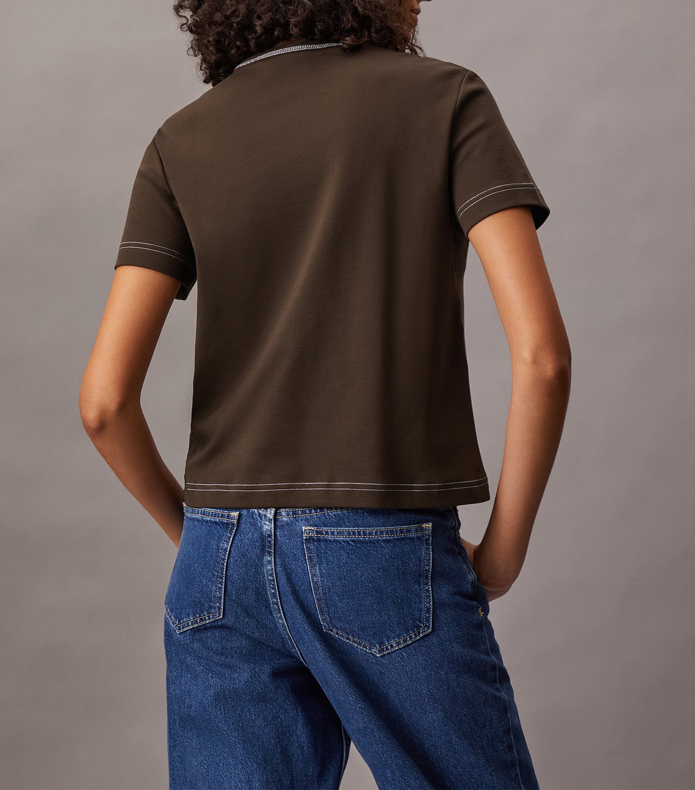 Embroidered Logo Graphic Slim T-Shirt