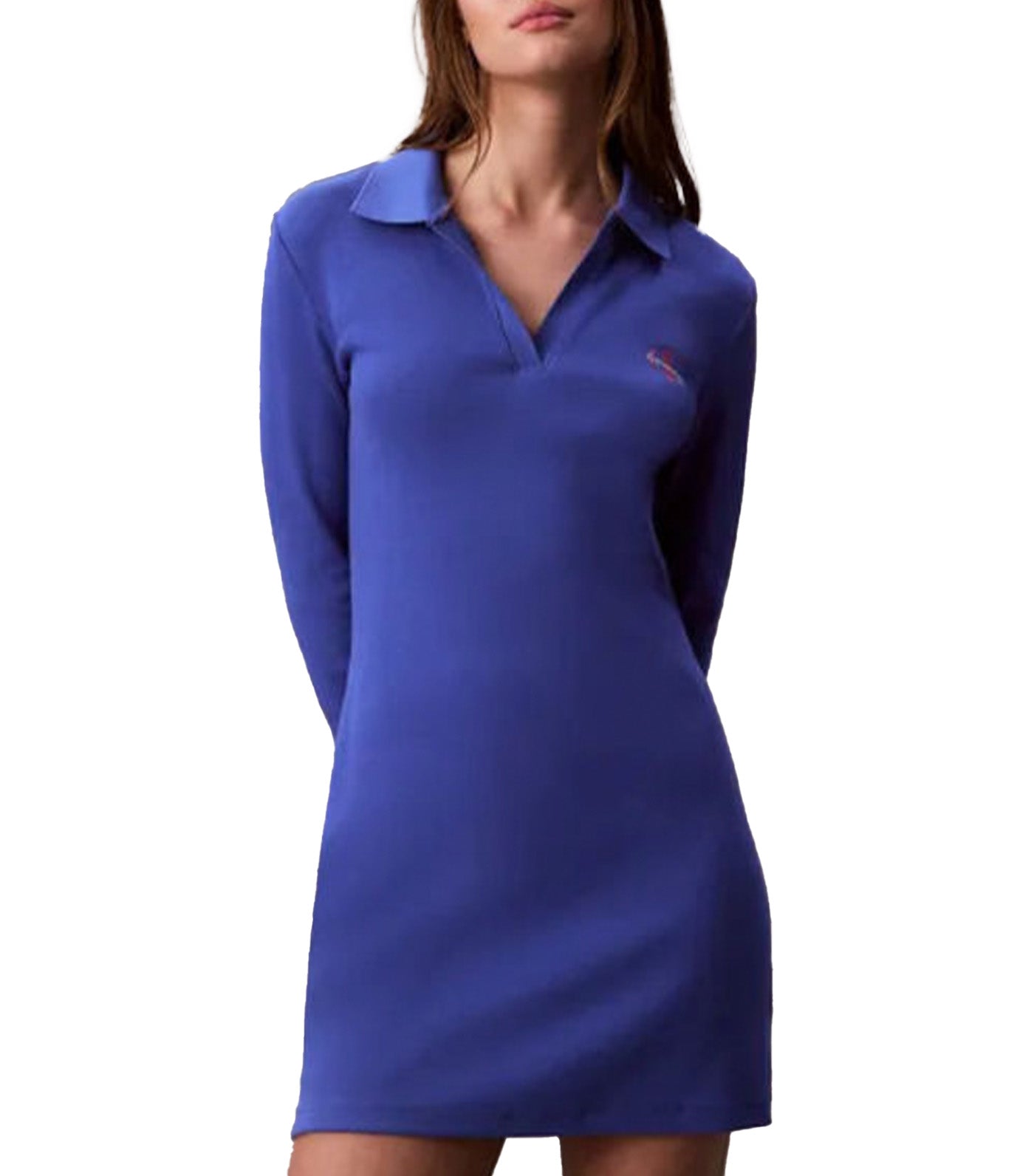 Monogram Logo Rib Polo Mini Dress