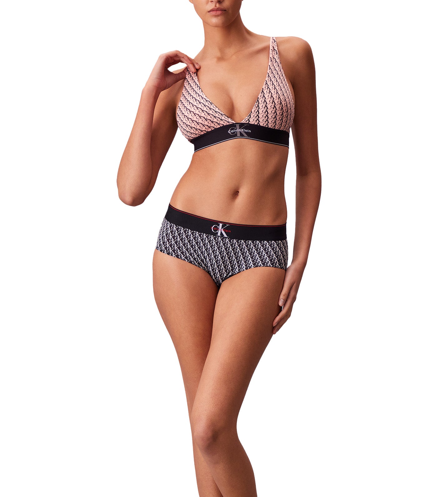 Graphic Monogram Microfiber Stretch Lightly Lined Triangle Bralette