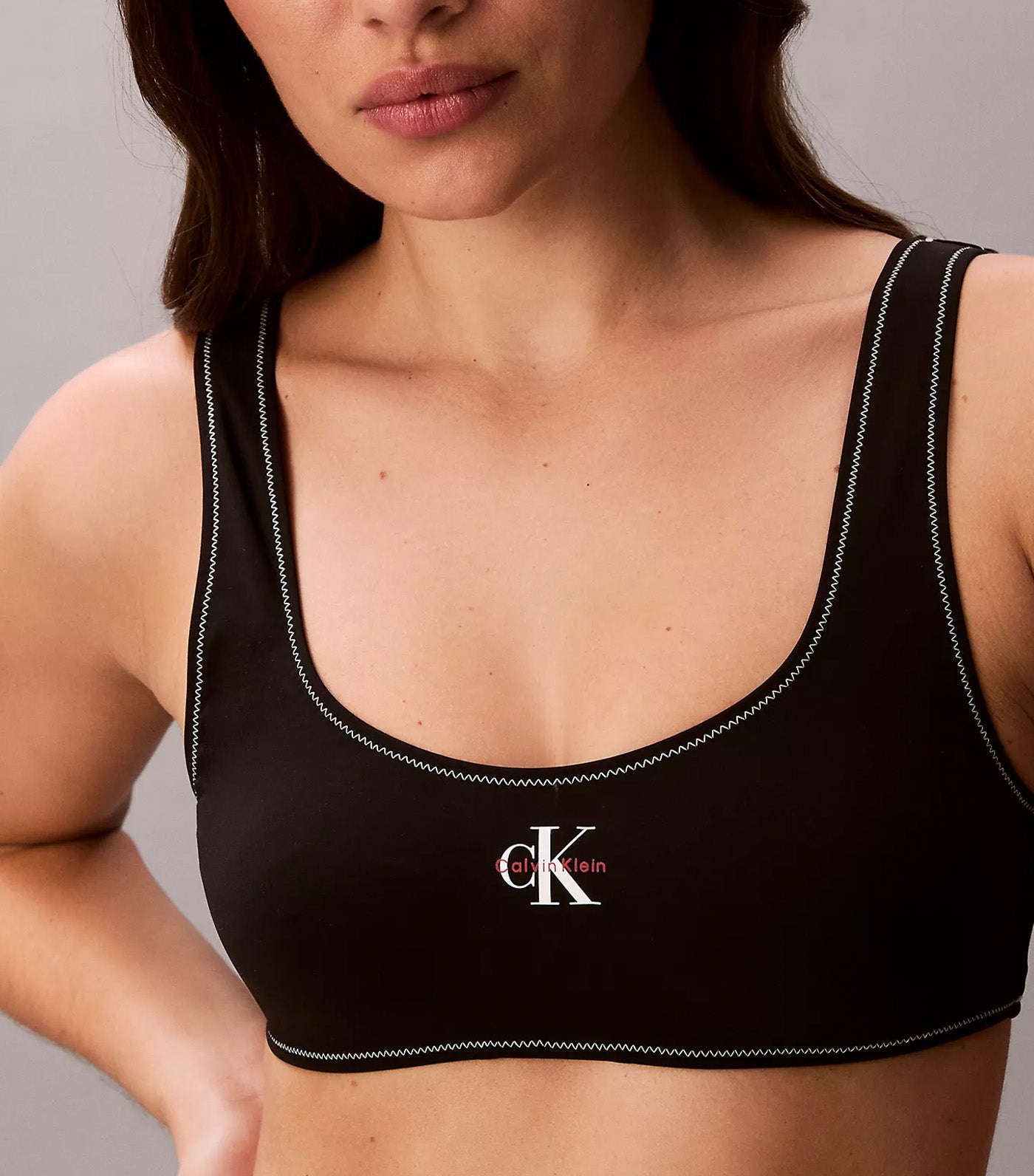CK Monogram Bralette Bikini Top