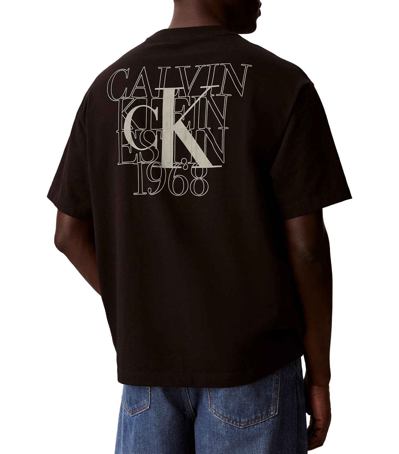 Men's M Short Sleeve Relaxed Fit Overlay Logo Graphic Tee