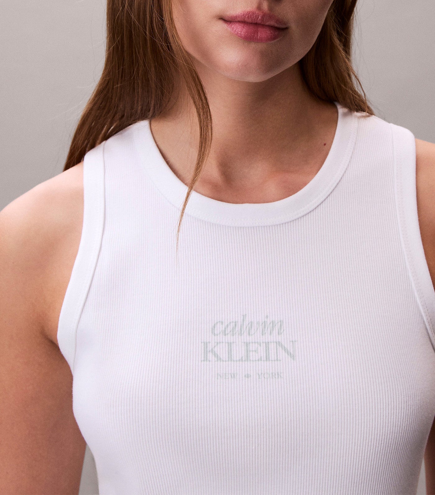 Women's 2x2 Baby Rib Logo Crew Tank