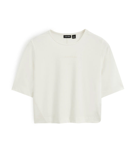 Boxy Short Sleeve Tee White Suede
