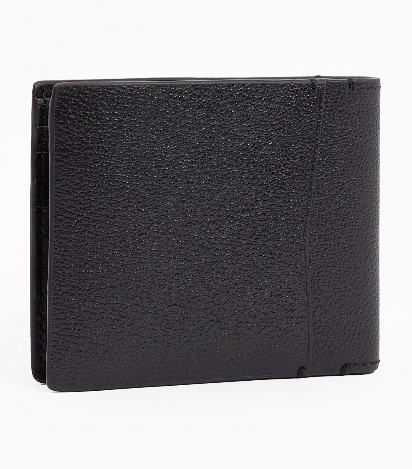 Leather RFID Slimfold Wallet Black