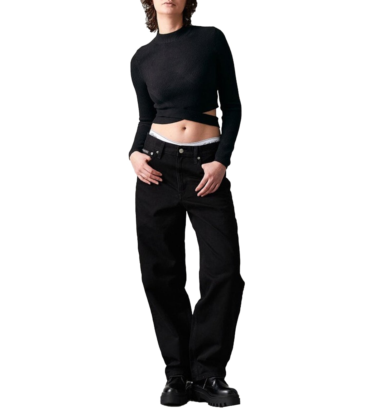 Premium Capsule Mock Neck Pullover Black