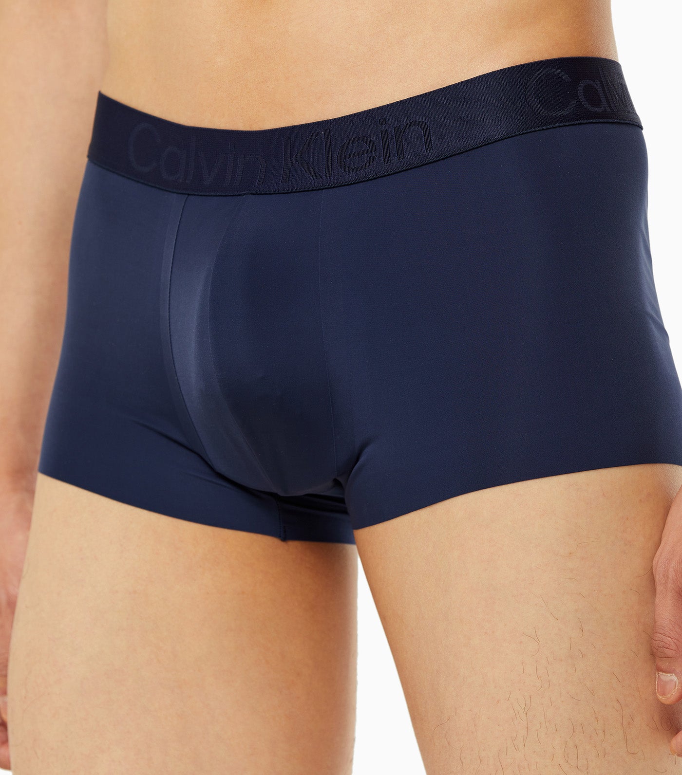 CK Black Low Rise Trunks Blue Shadow