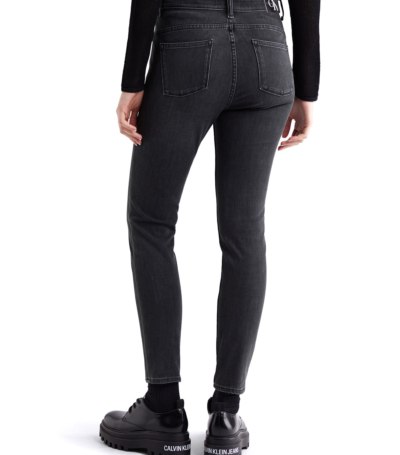 High Rise Body Skinny Ankle Jeans Black