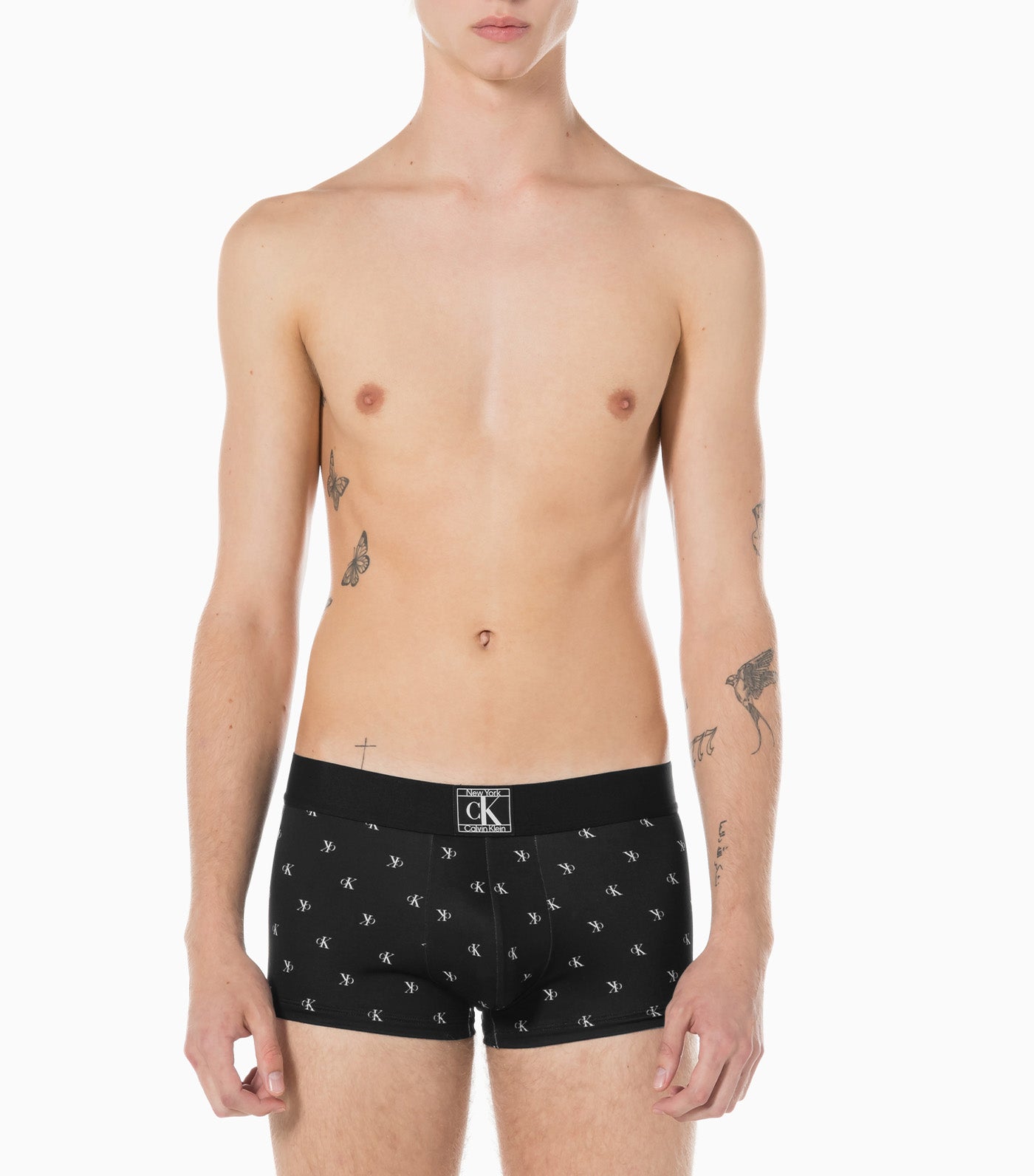 Underwear Low Rise Trunk Printed Black
