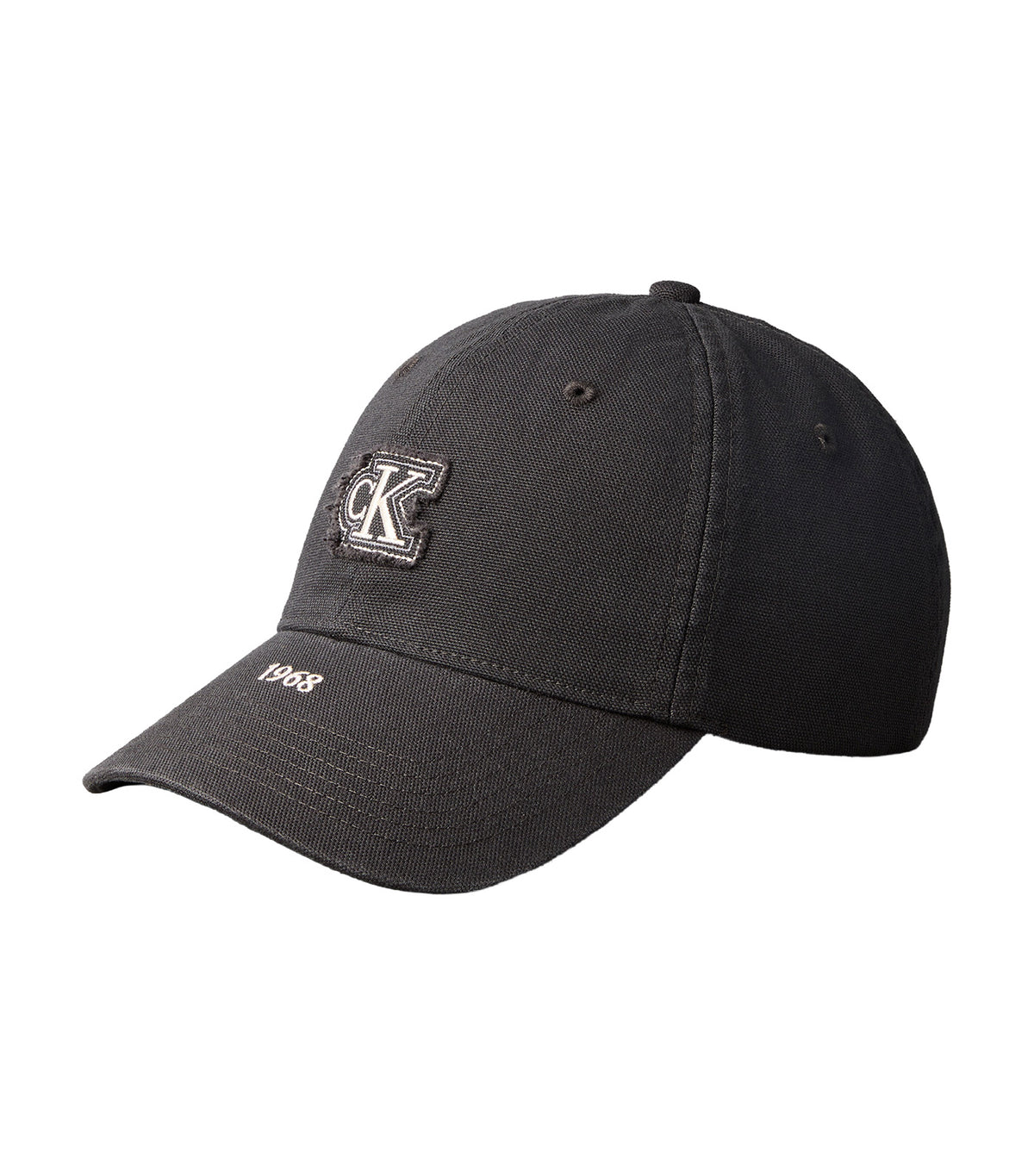Washed Embroidered Logo Cap Black