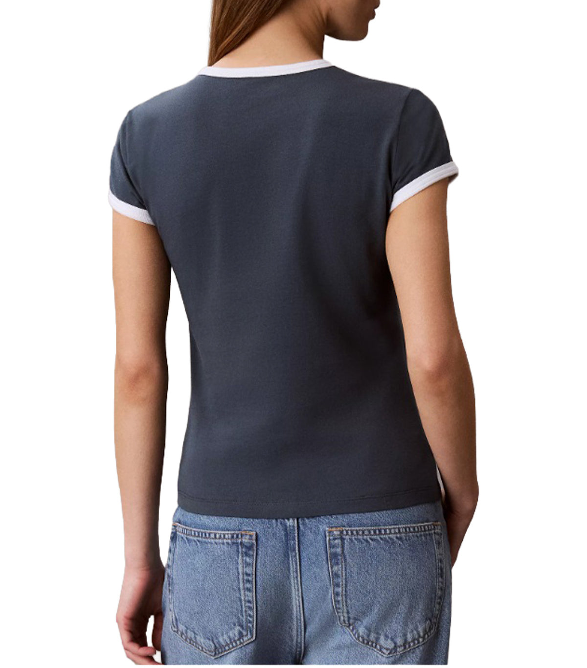 Slim Logo Ringer Shirt Gray