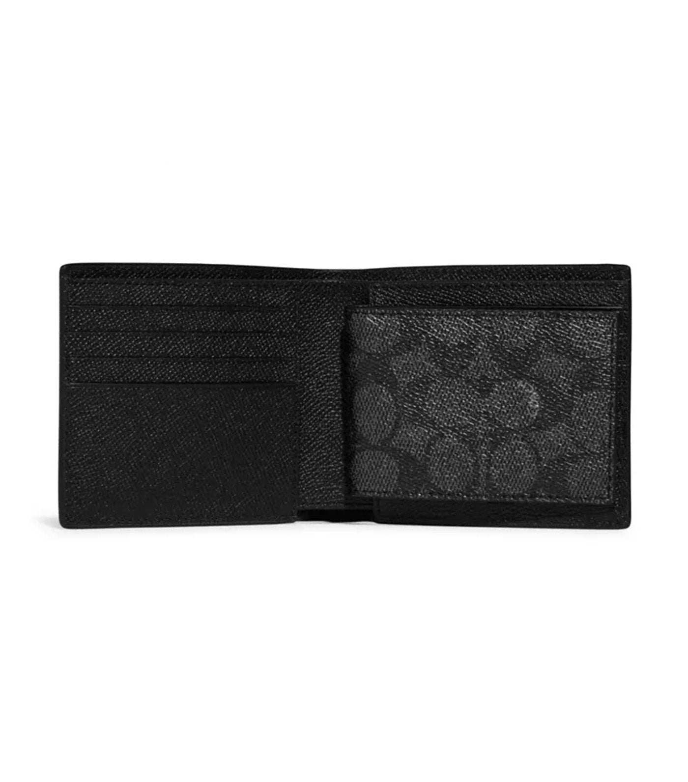 3-In-1 Wallet Crossgrain Leather Black