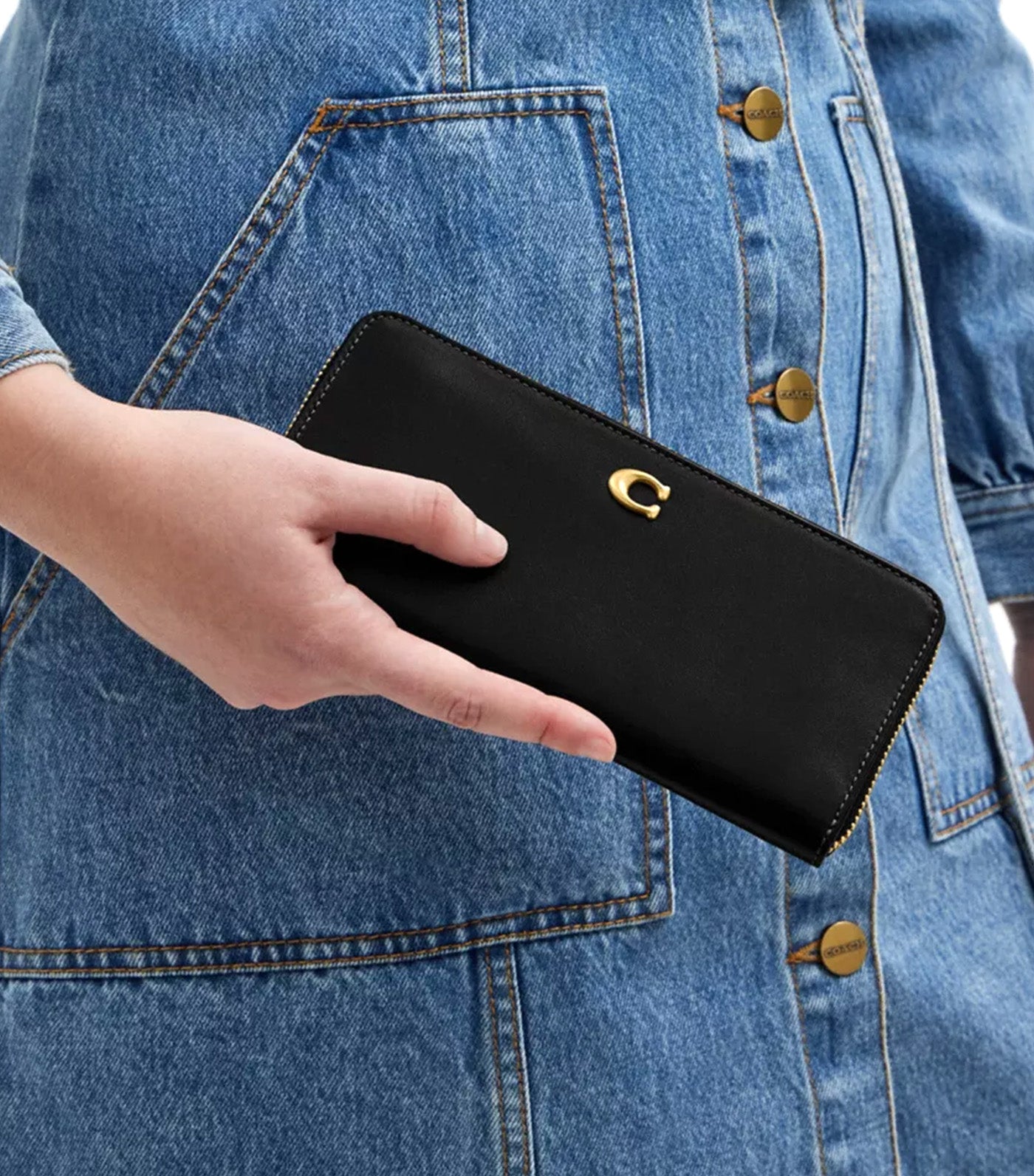 Slim Accordion Zip Black