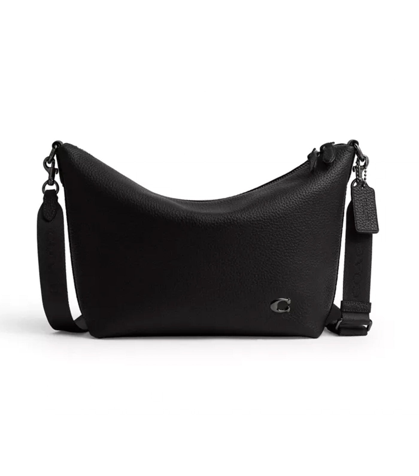 Top Zip Messenger Bag Black
