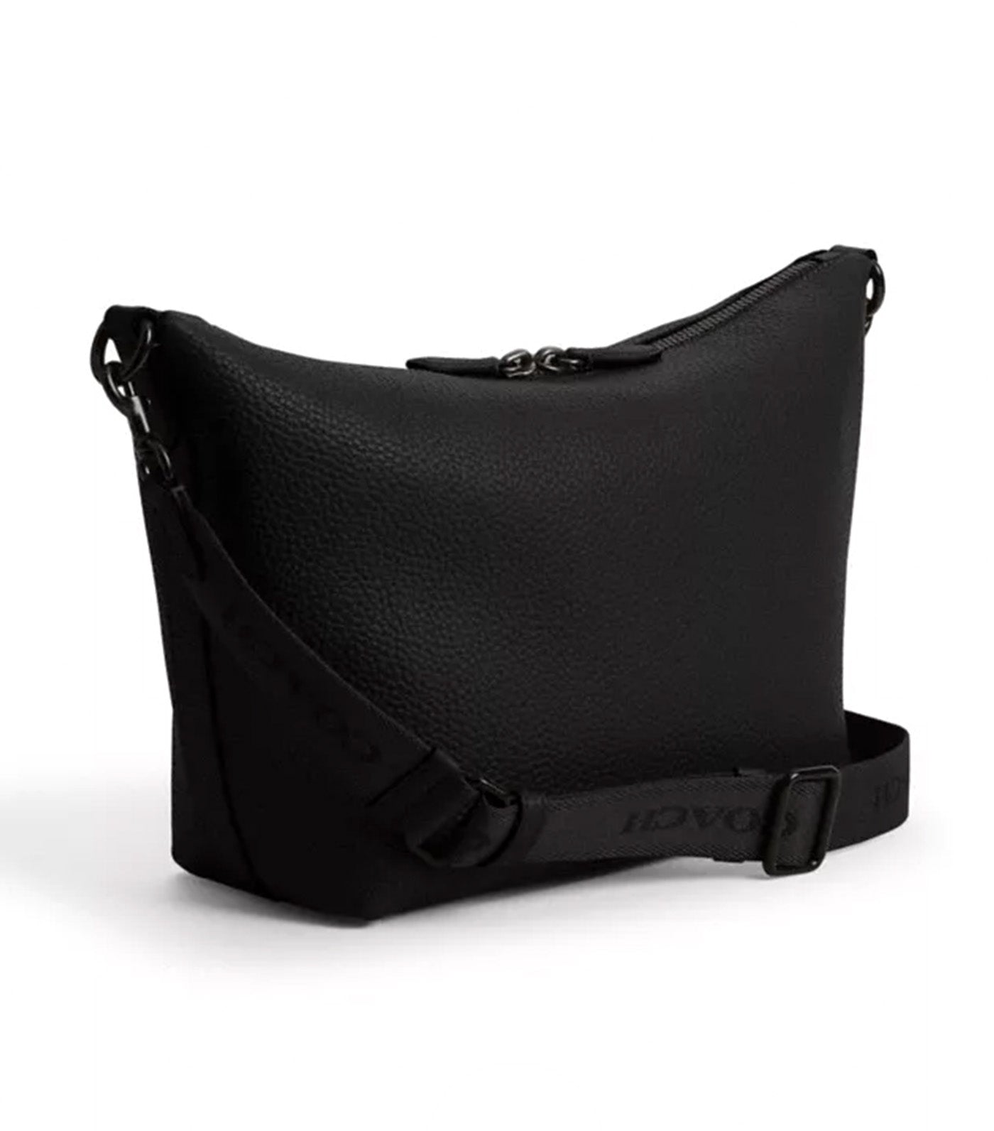 Top Zip Messenger Bag Black