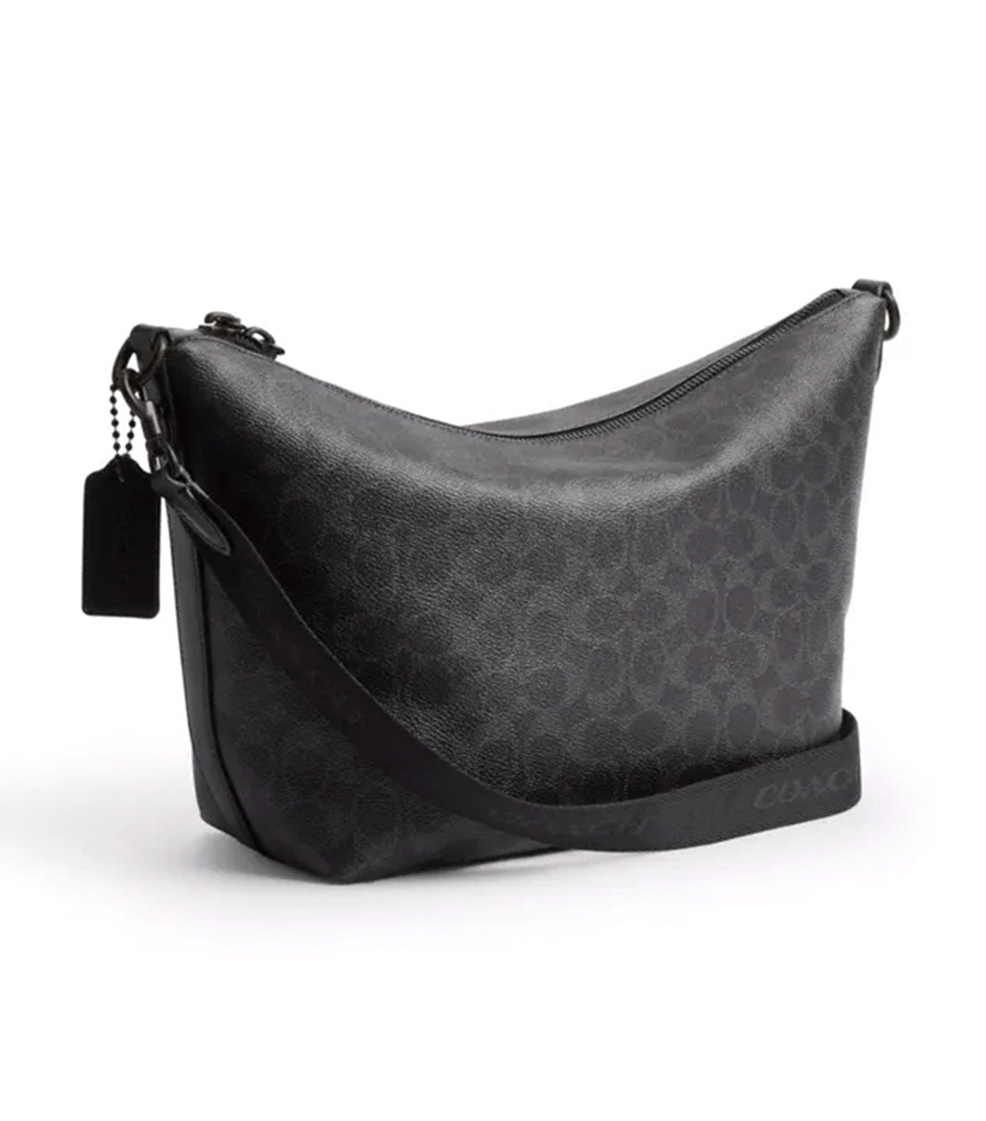 Top Zip Messenger Bag Black
