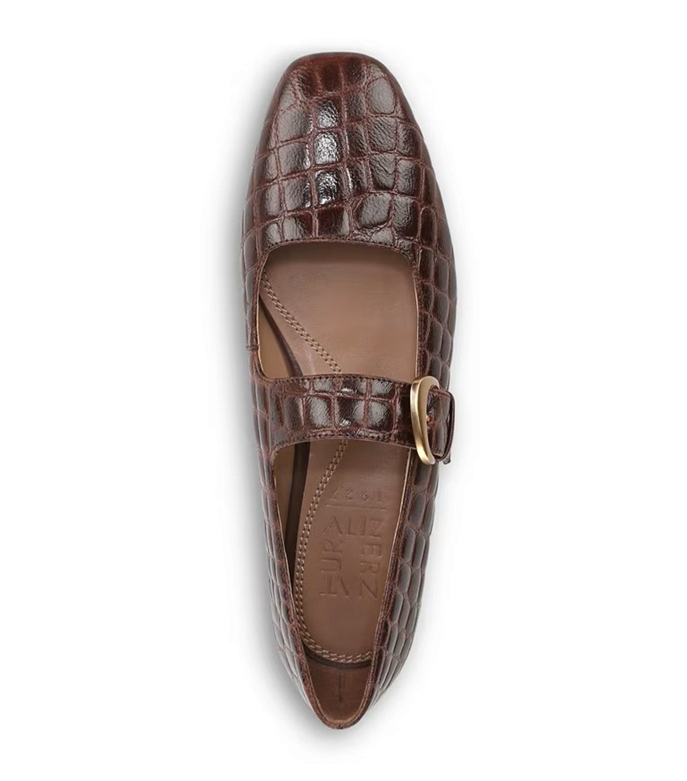 Naturalizer Cosmic Mary Jane Flat Cappuccino Croco Leather