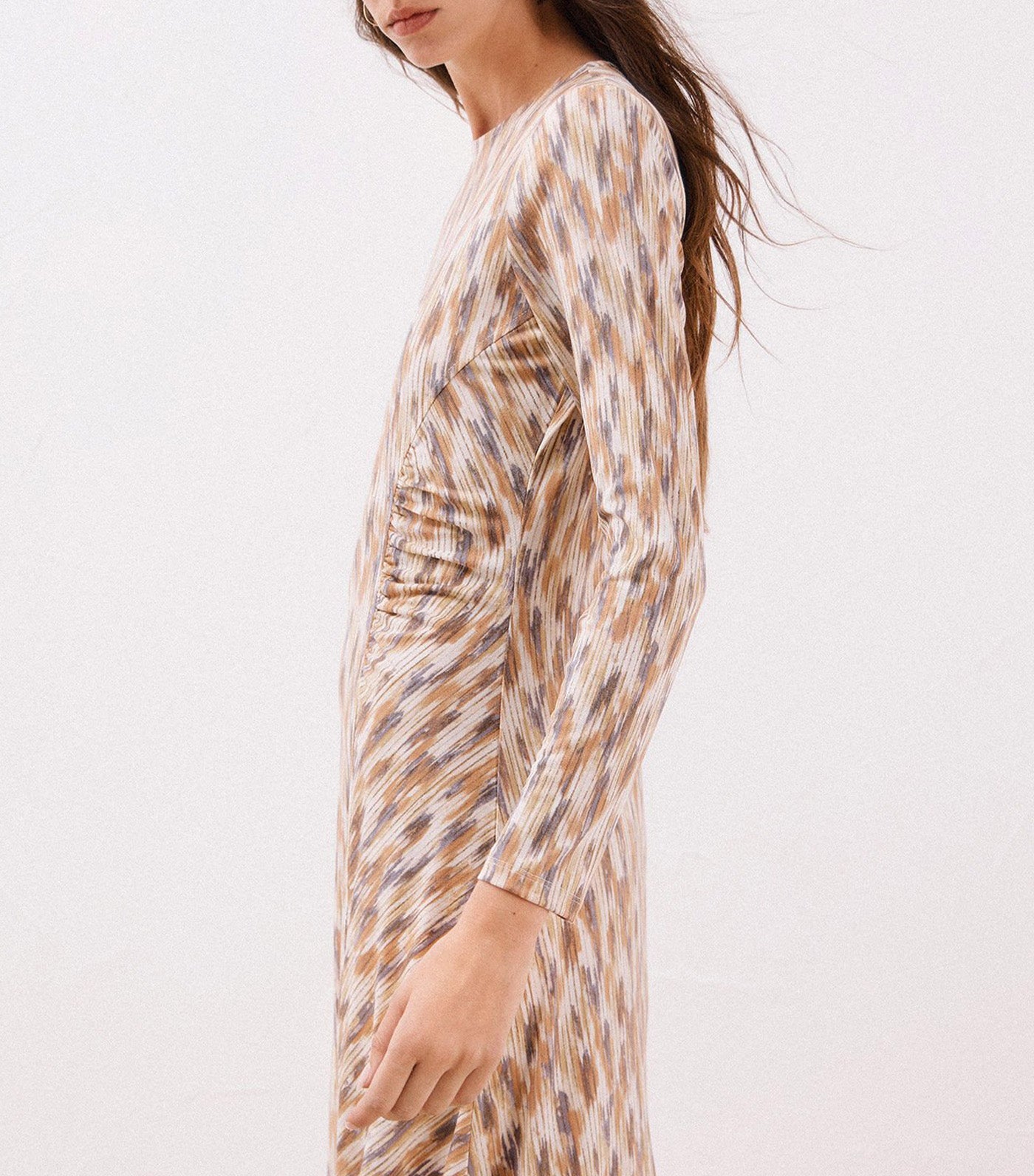 Printed Gathered Dress Multicolor