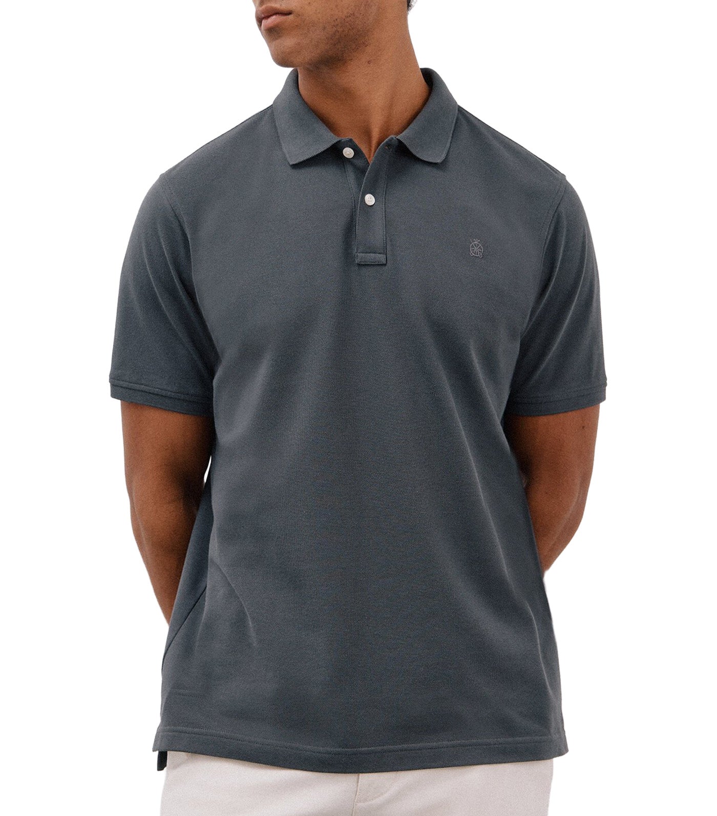 Cortefiel Basic Piqué Polo Shirt Dark Gray