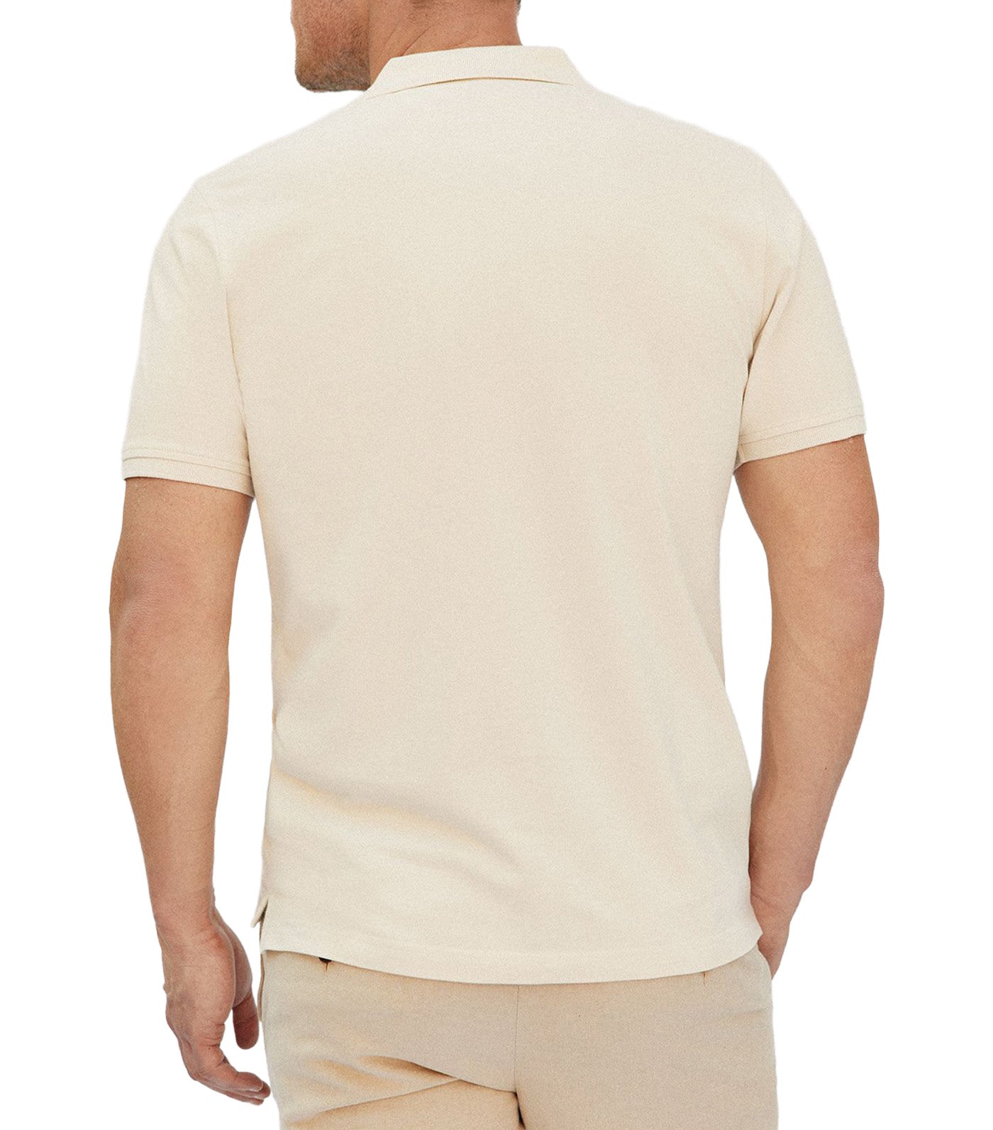 Cortefiel Basic Piqué Polo Shirt Ivory