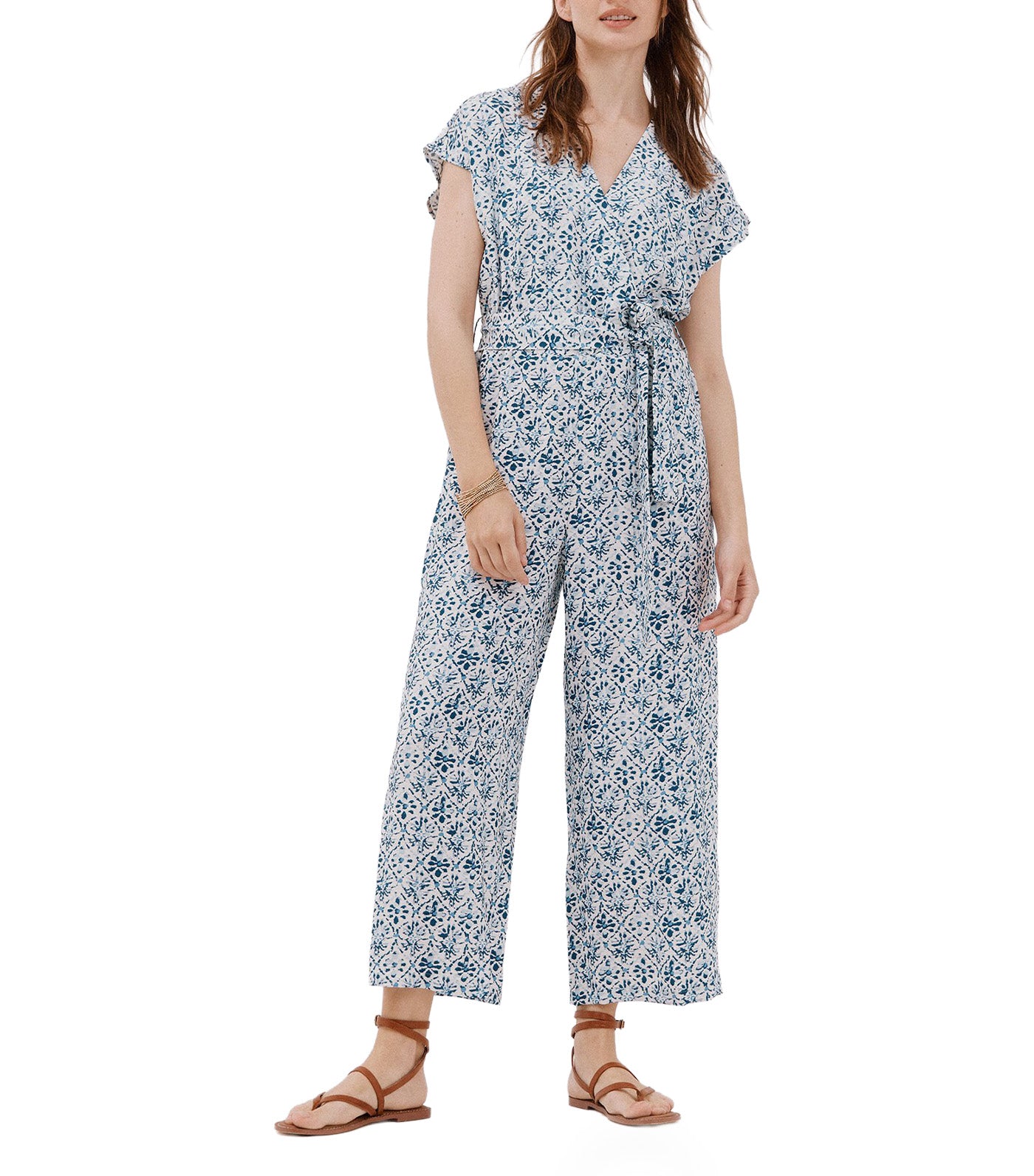 Cortefiel Print Crossover Jumpsuit Multicolor