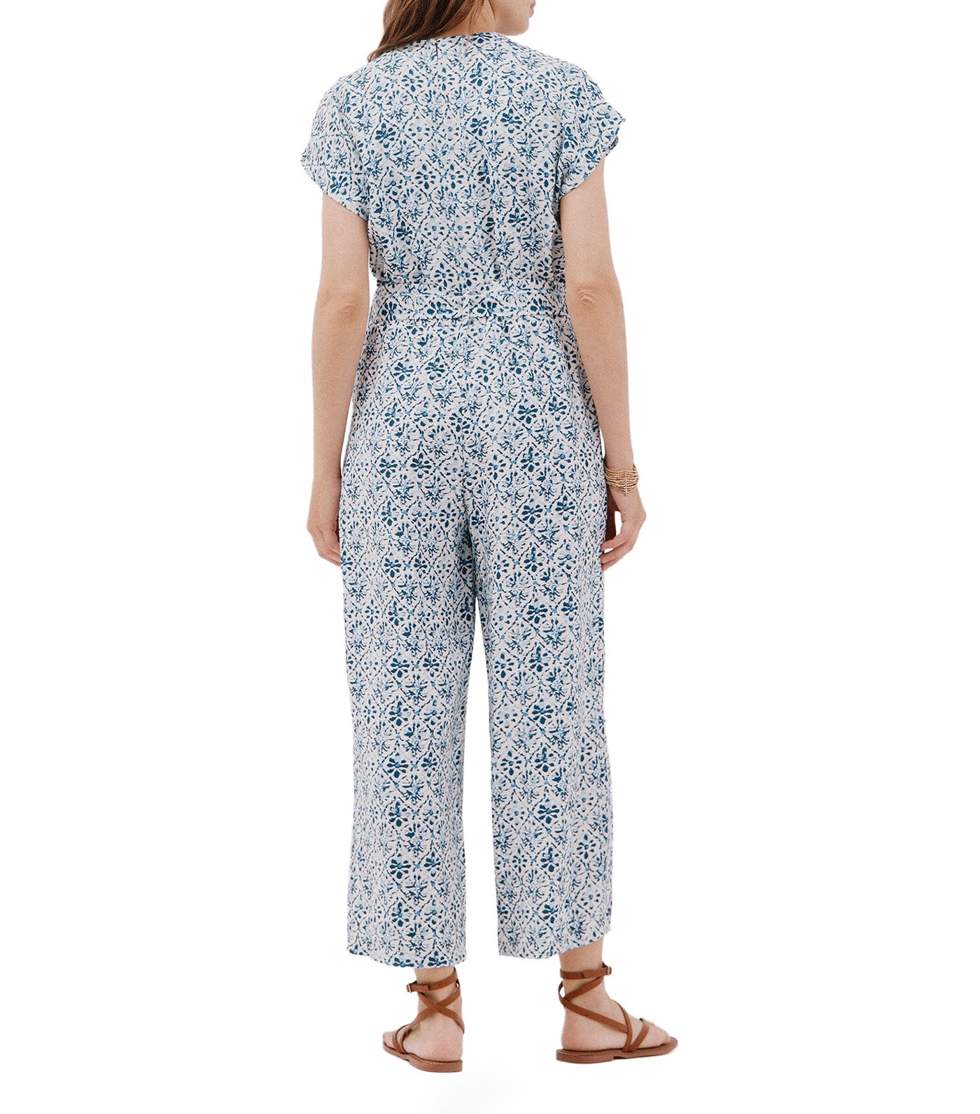 Cortefiel Print Crossover Jumpsuit Multicolor