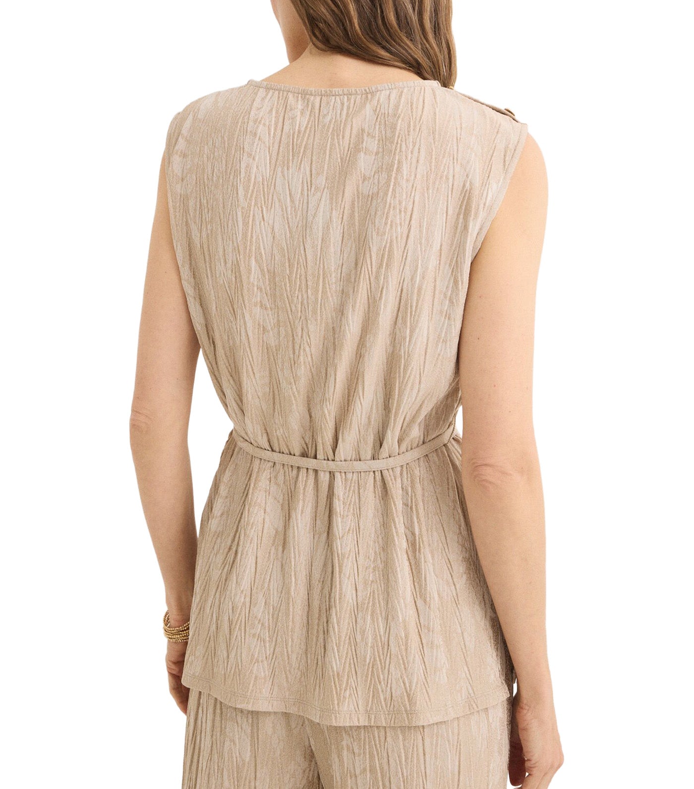 Cortefiel Jacquard Buckle Top Sand